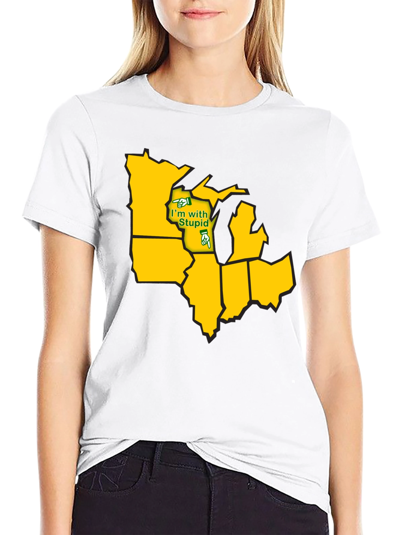 Black Midwest States Funny Humor Graphic T-Shirt view 9
