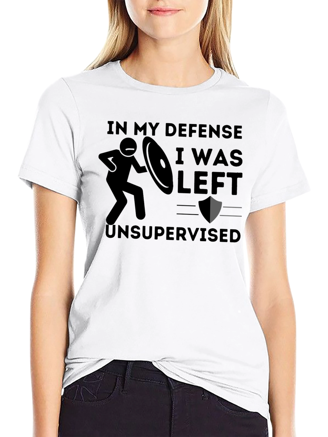 Black In My Defense Unsupervised T-Shirt view 9