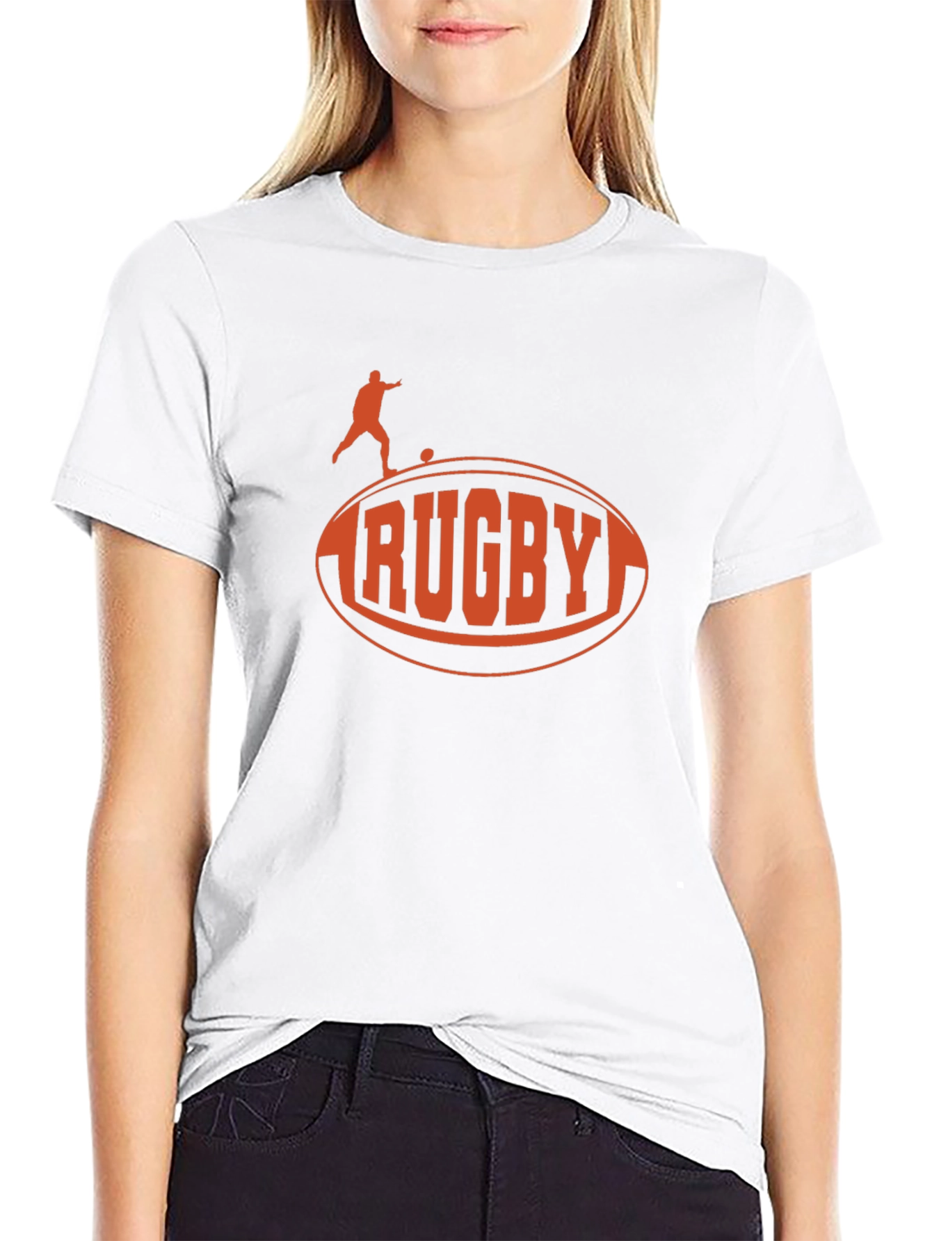 Black Rugby Graphic Tee - Black Cotton T-Shirt view 9