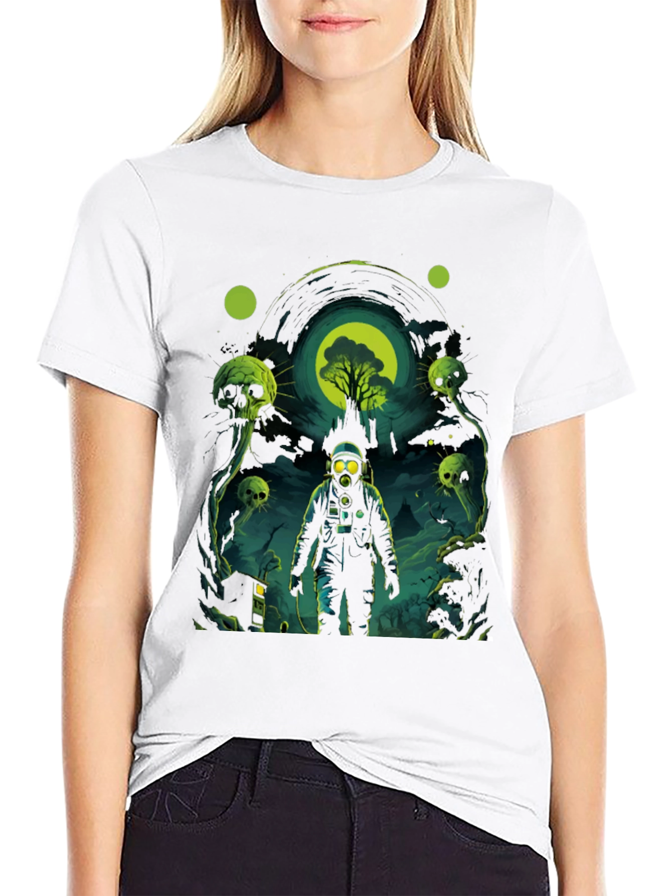 Black Astronaut Gas Mask Graphic Tee - Black view 9