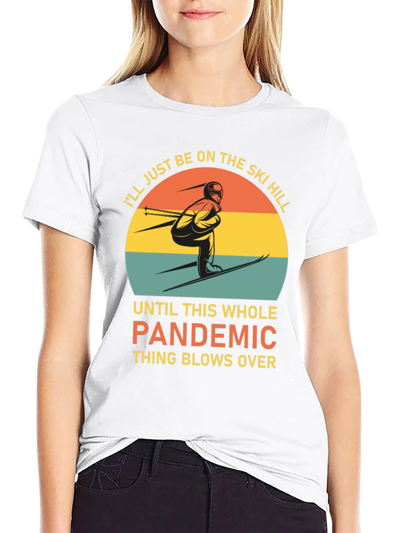 Black Ski Hill Pandemic T-Shirt view 9