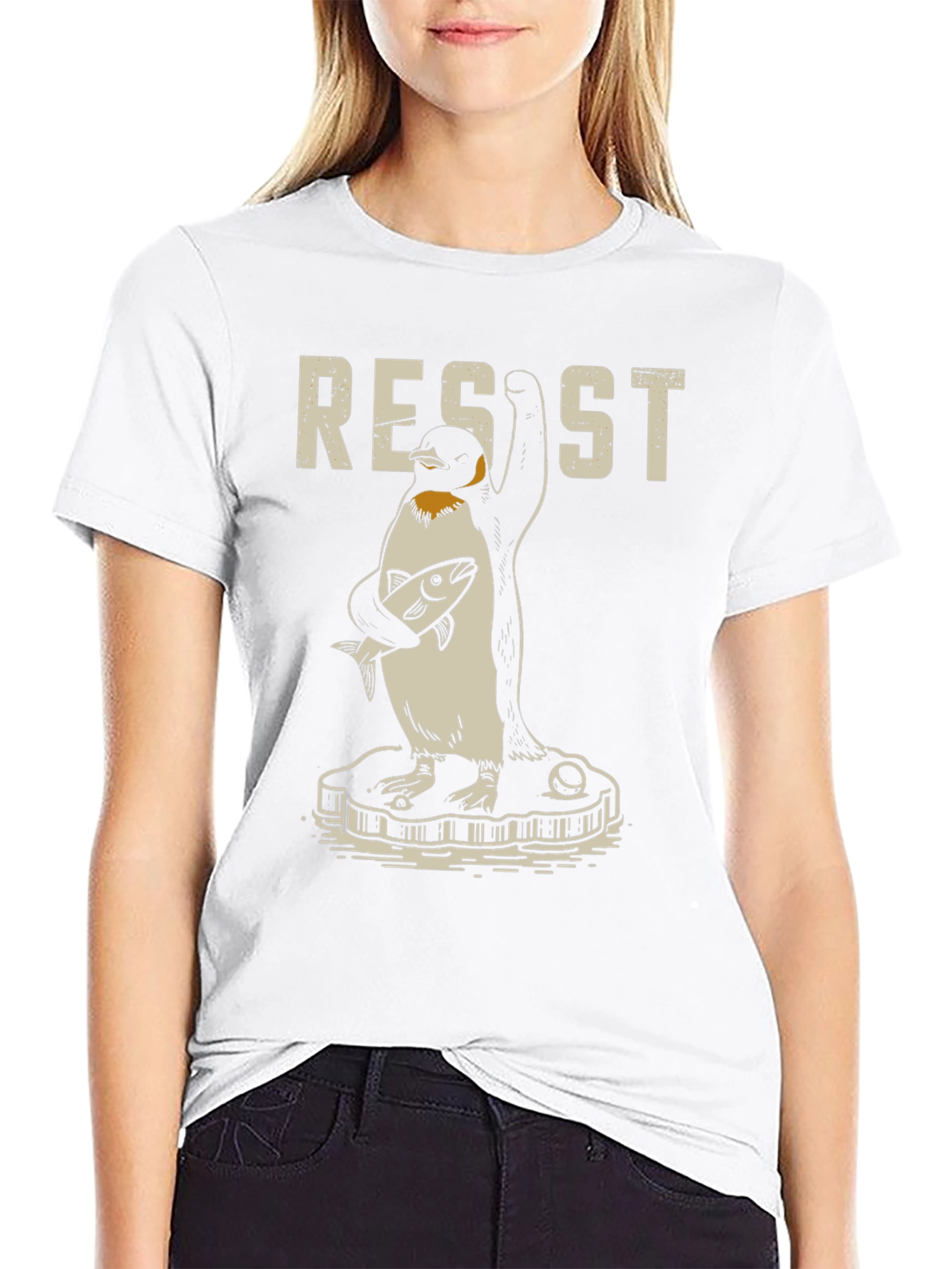 Black Resist Penguin Graphic Tee view 9