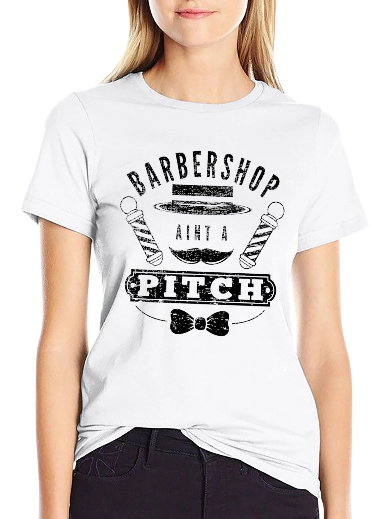 Black Barbershop T-Shirt Aint A Pitch view 9