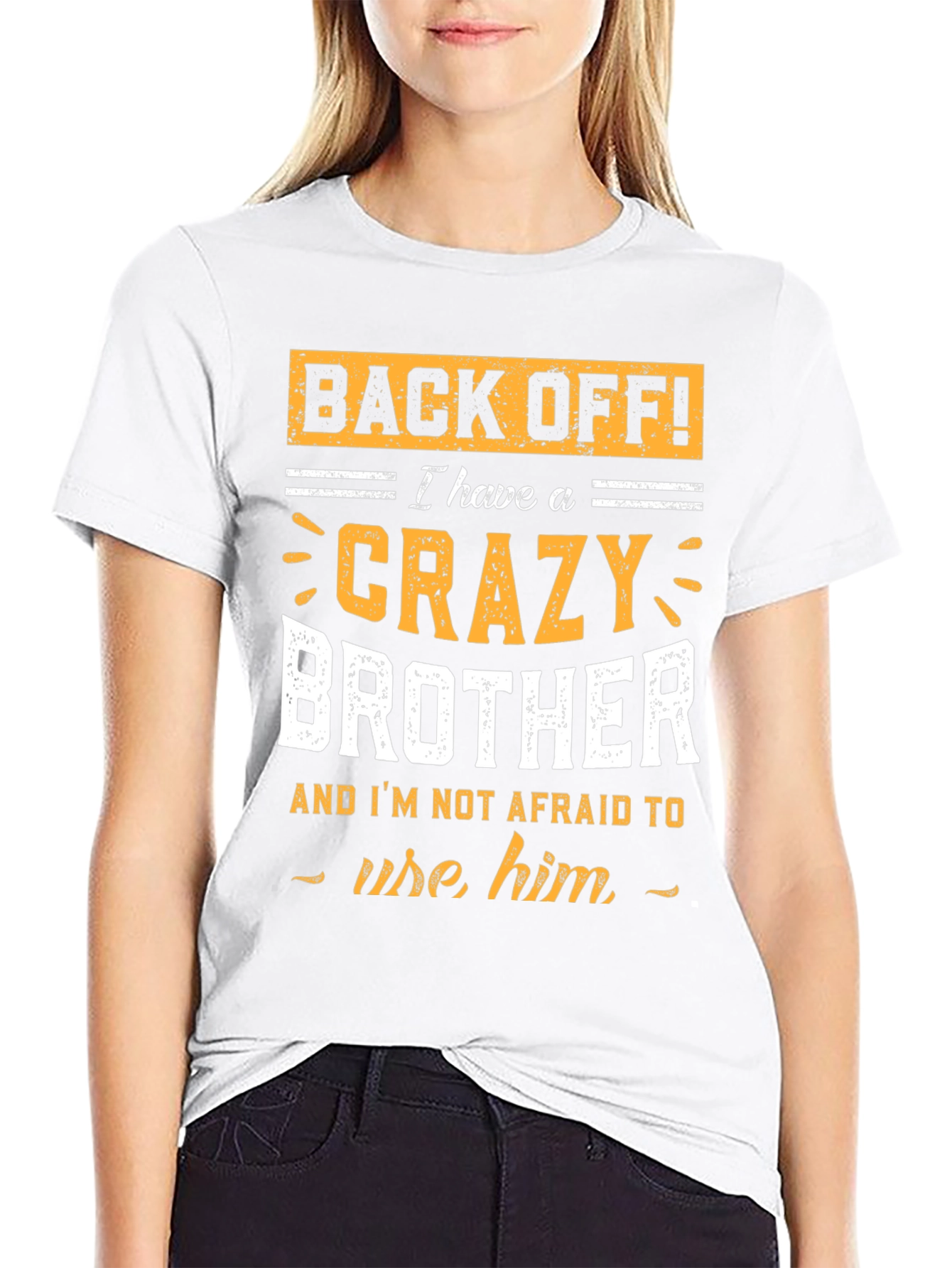 Black Crazy Brother T-Shirt: Back Off! view 9