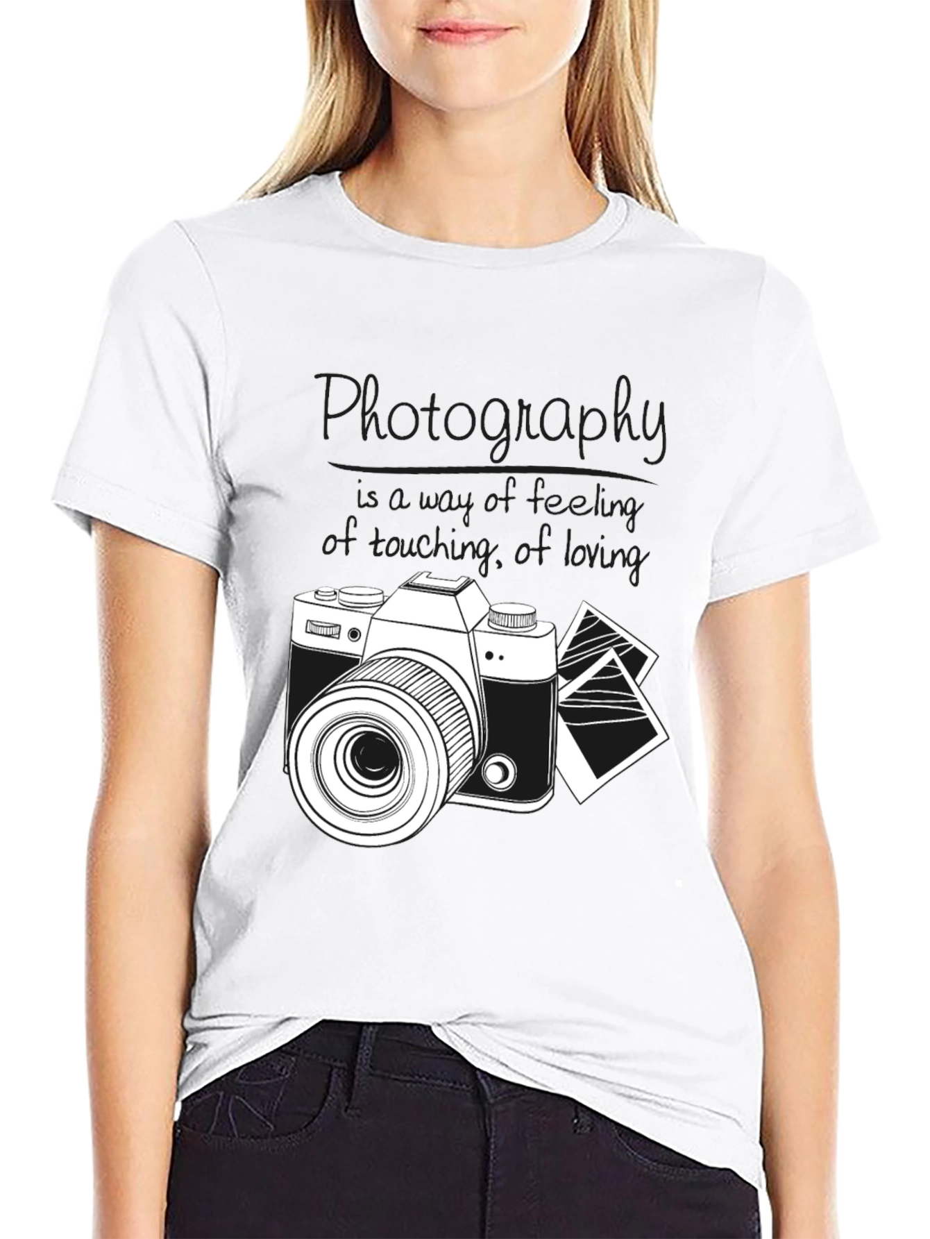 Black Photography T-Shirt - "Just Looking" Black Graphic Tee view 9
