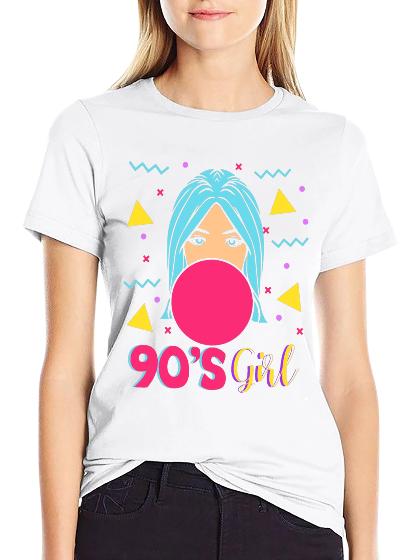 Black 90s Girl Graphic Tee - Retro Style view 9