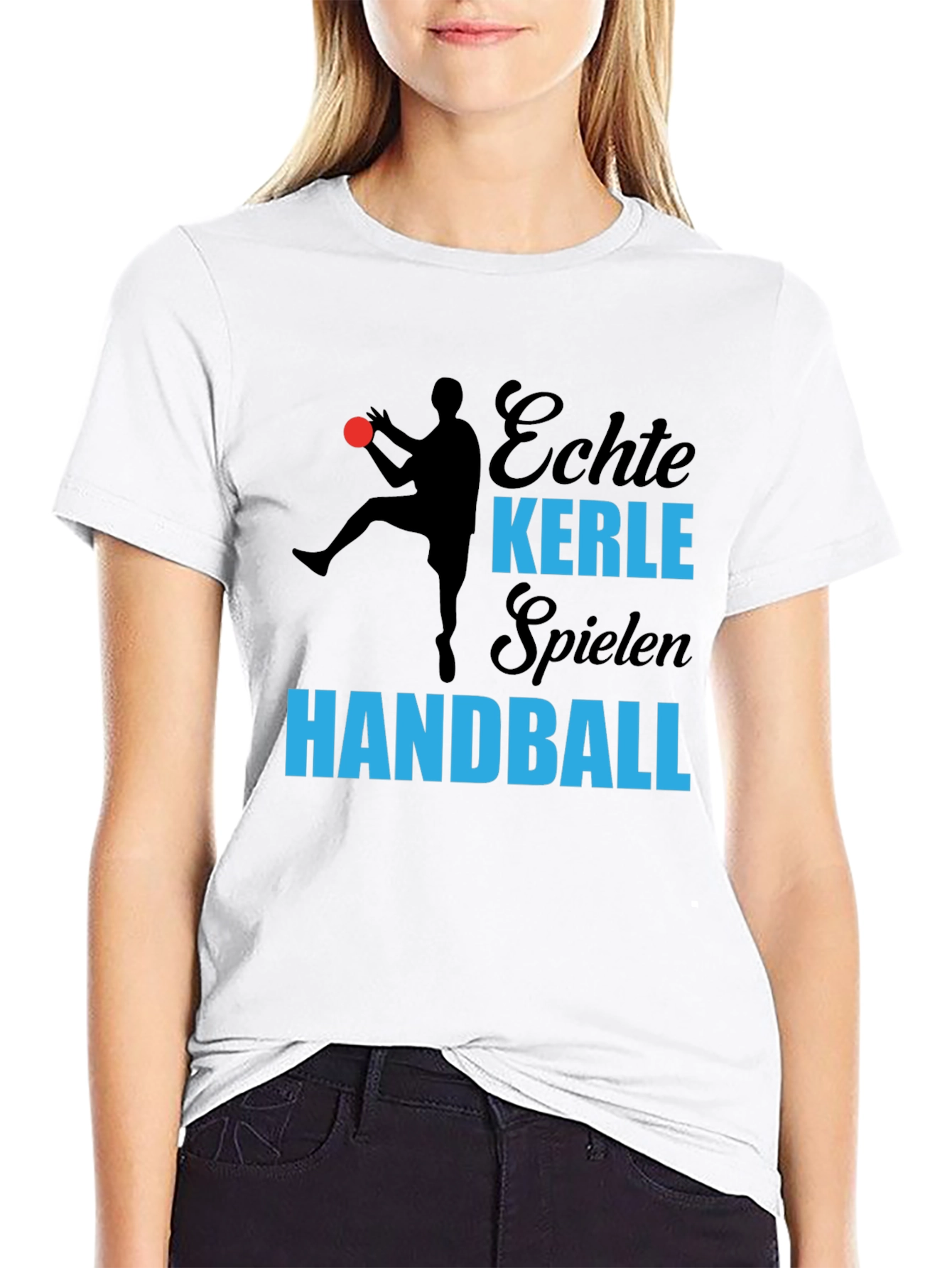 Black Echte Kerle Handball T-Shirt - Black view 9
