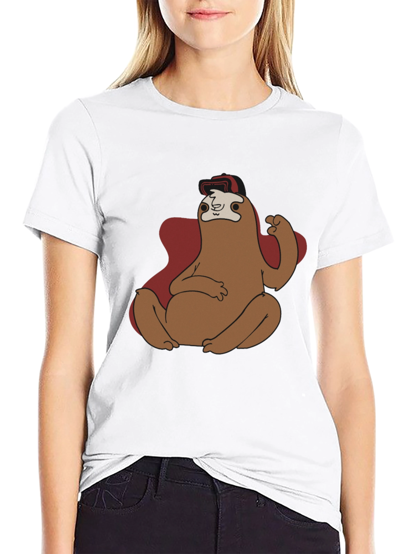 Black Sloth Superhero Graphic T-Shirt view 9