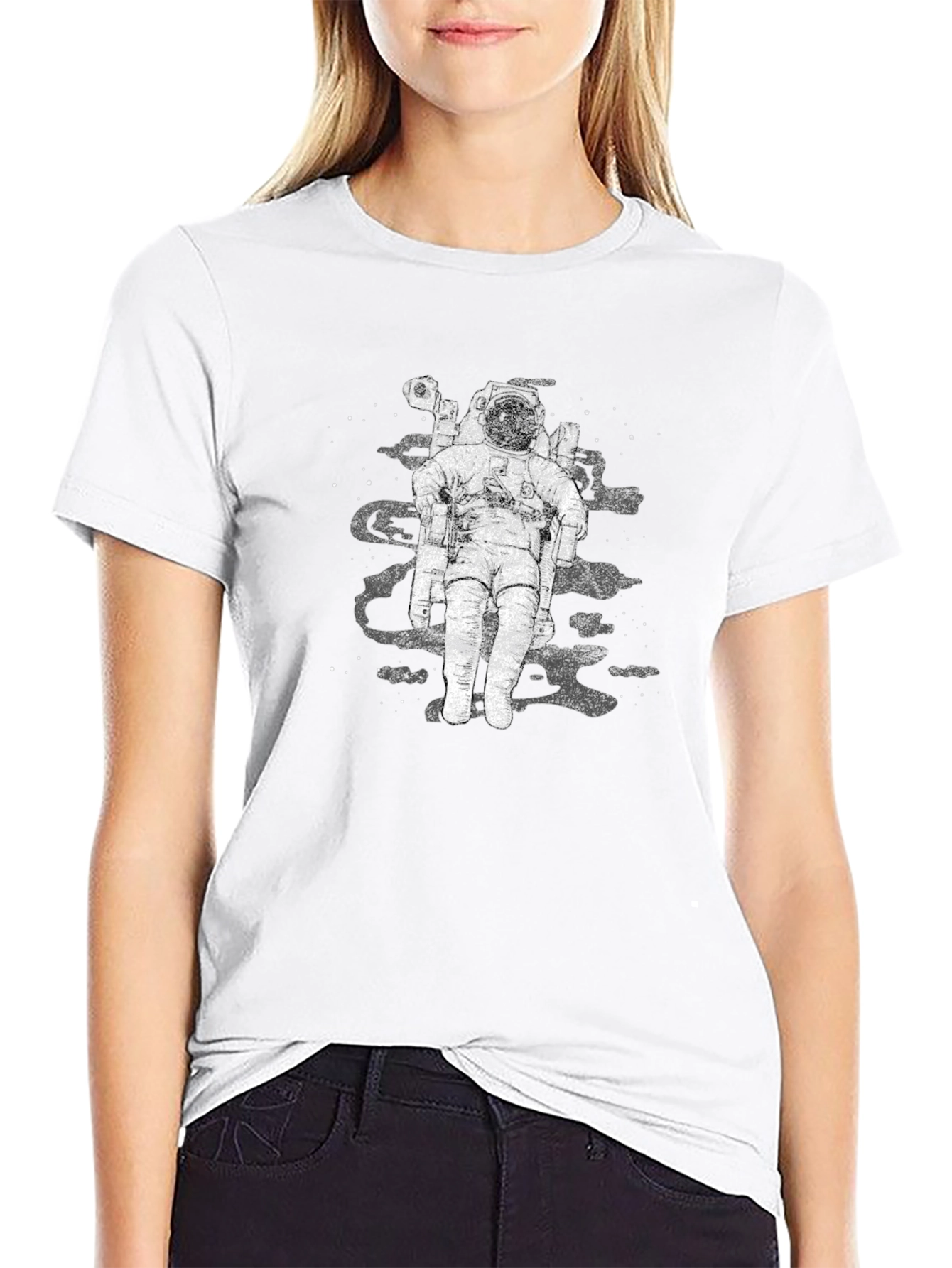 Black Astronaut Graphic Black T-Shirt view 9