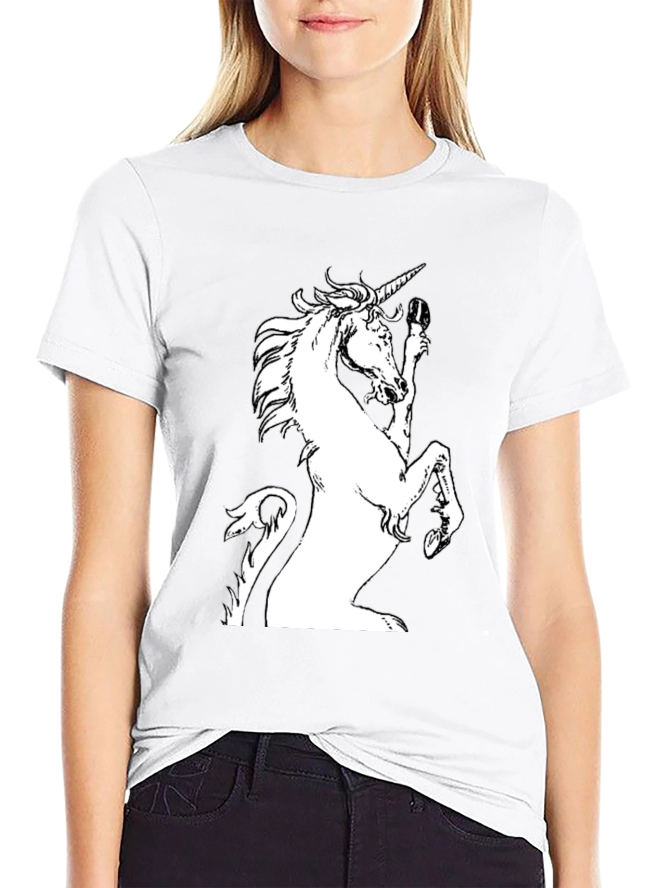 Black Unicorn Graphic Tee - Black Cotton Shirt view 9