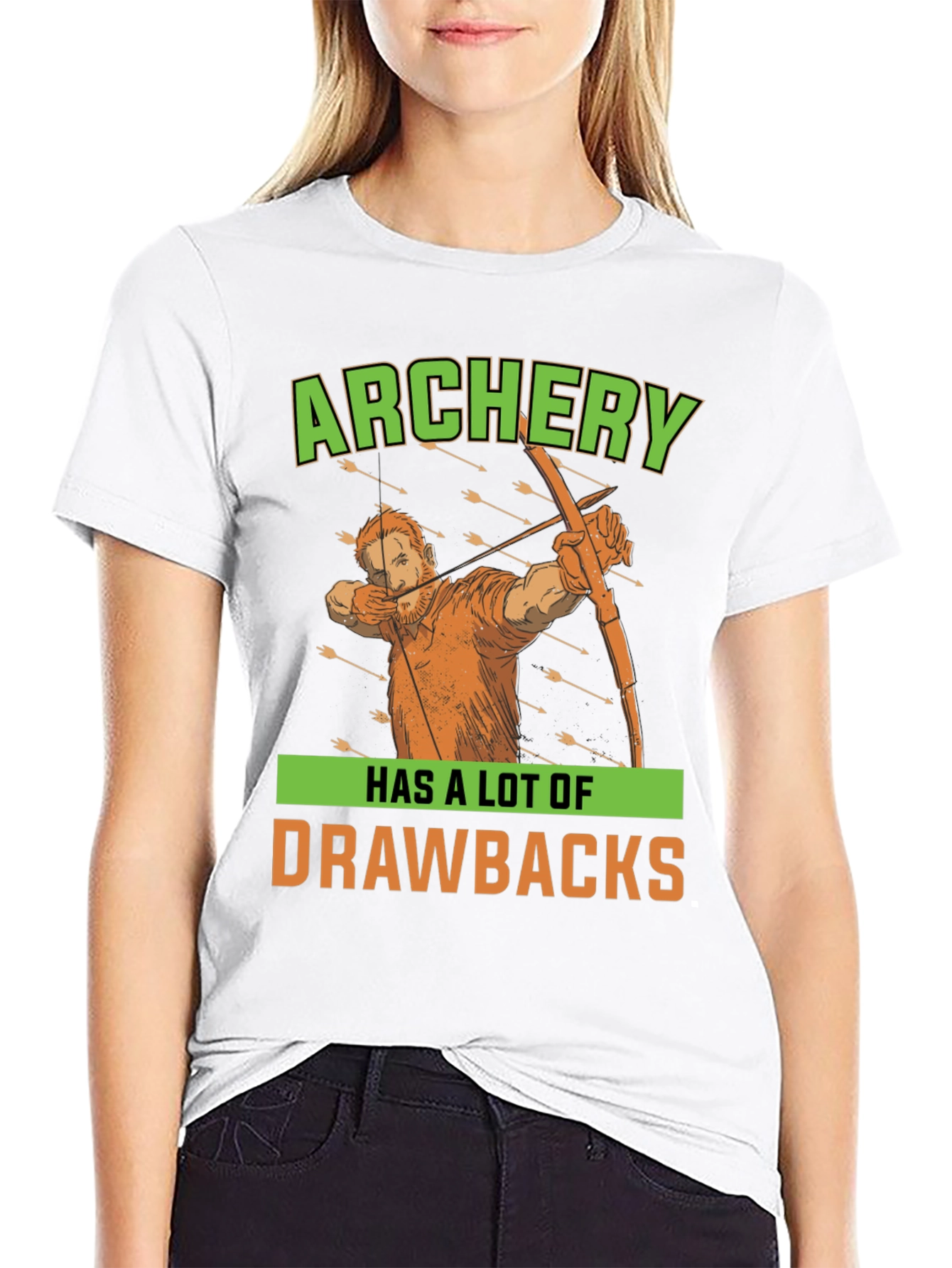Black Archery Drawbacks Graphic T-Shirt view 9