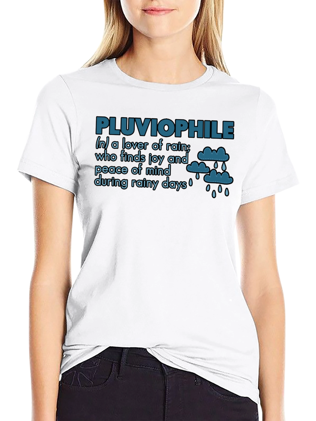 Black Pluviophile T-Shirt: Lover of Rain Graphic Tee view 9