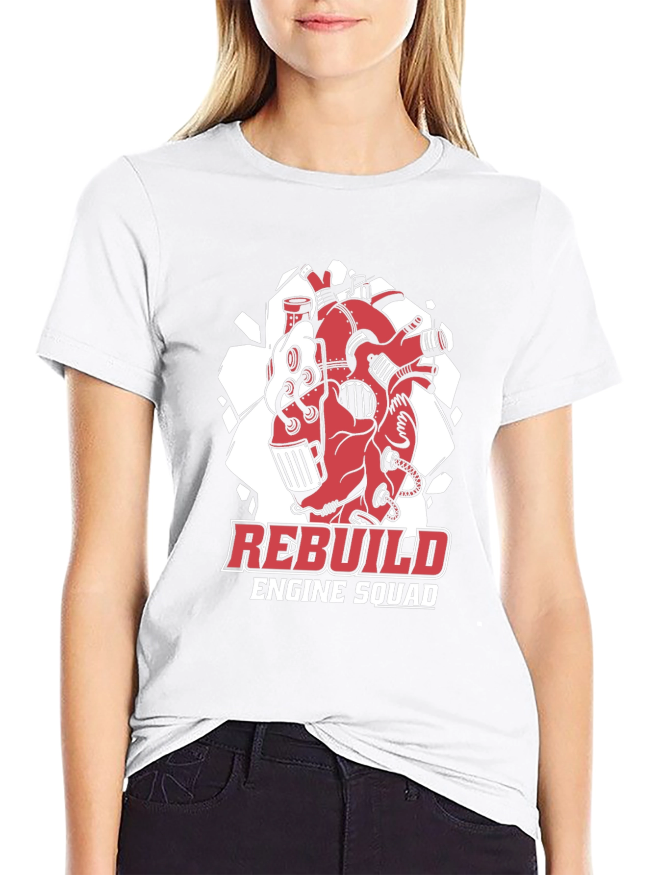 Black Rebuild Engine Squad Black T-Shirt view 9