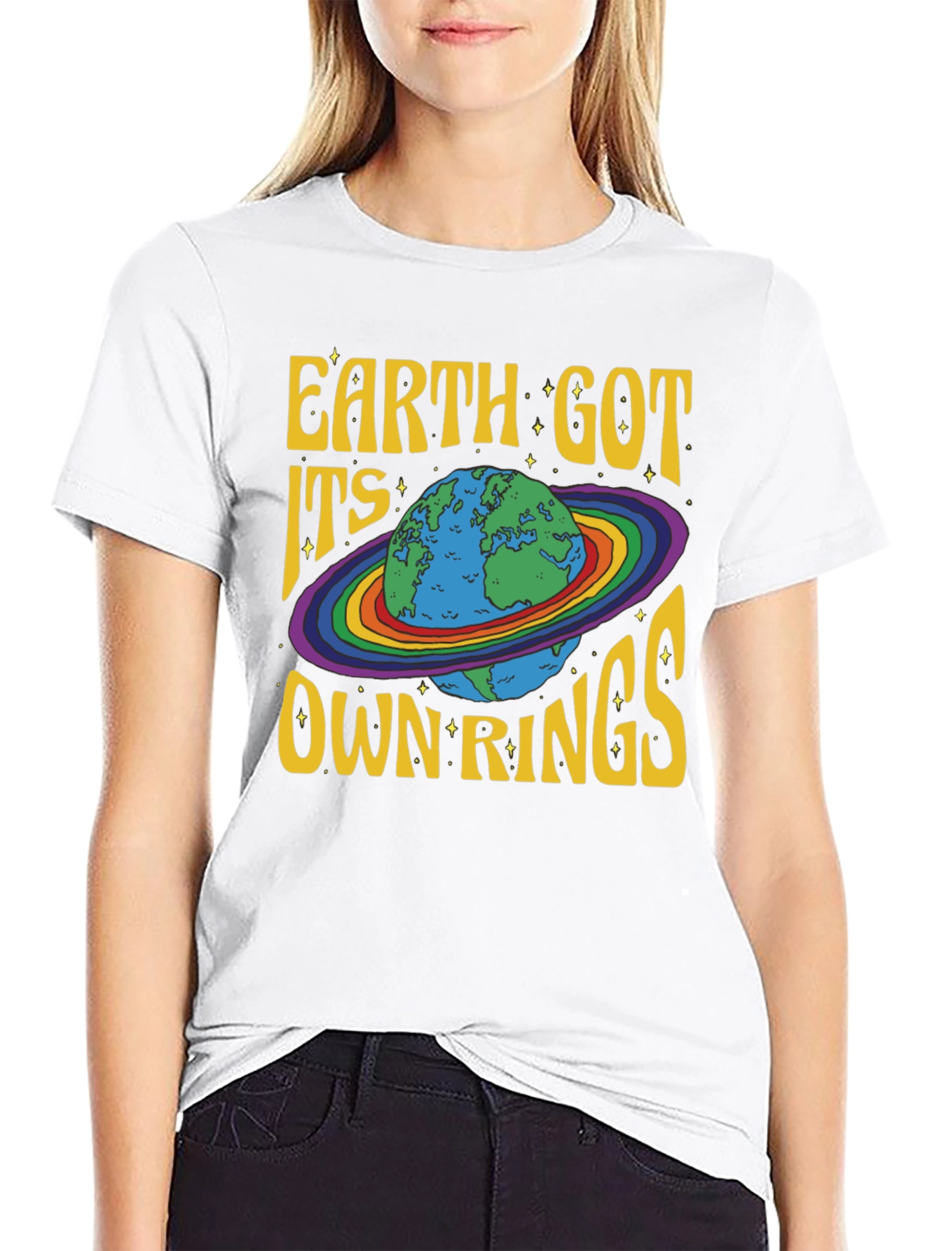 Black Earth Got Its Own Rings Graphic T-Shirt view 9