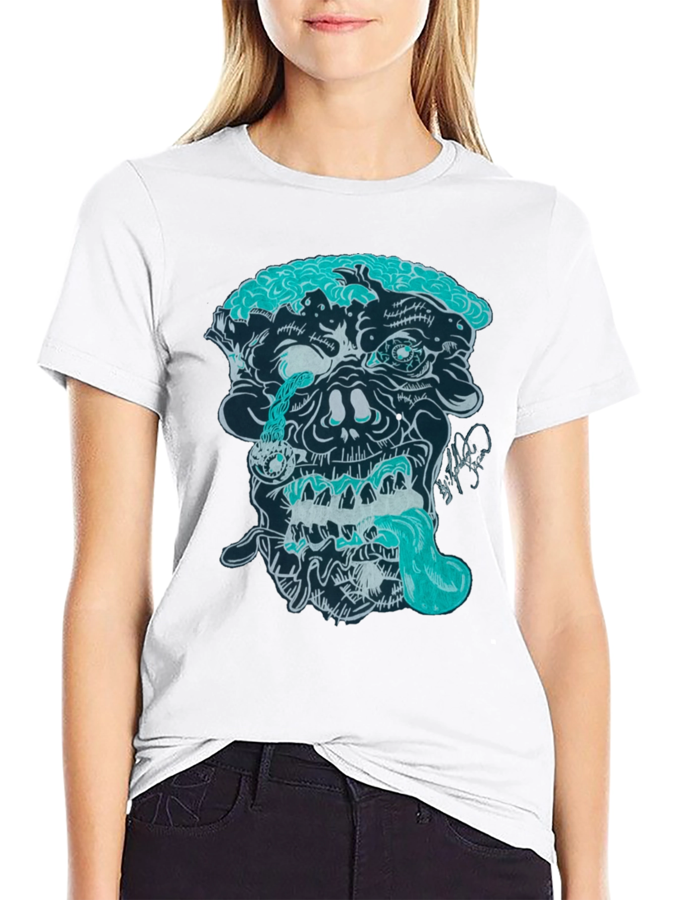 Black Zombie Graphic Print T-Shirt view 9