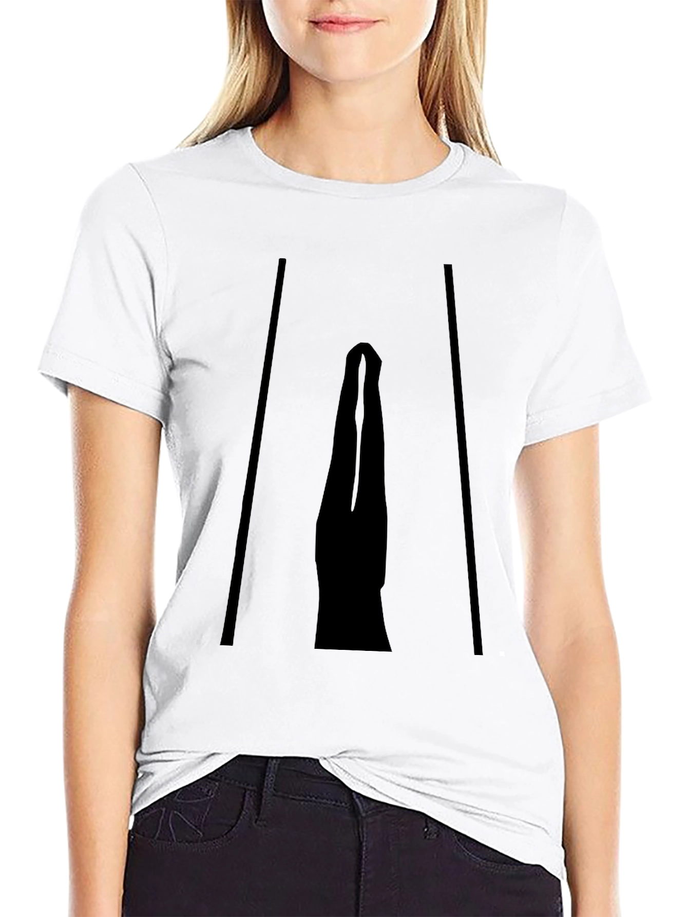 Black Artistic Silhouette Graphic Print Black T-Shirt view 9