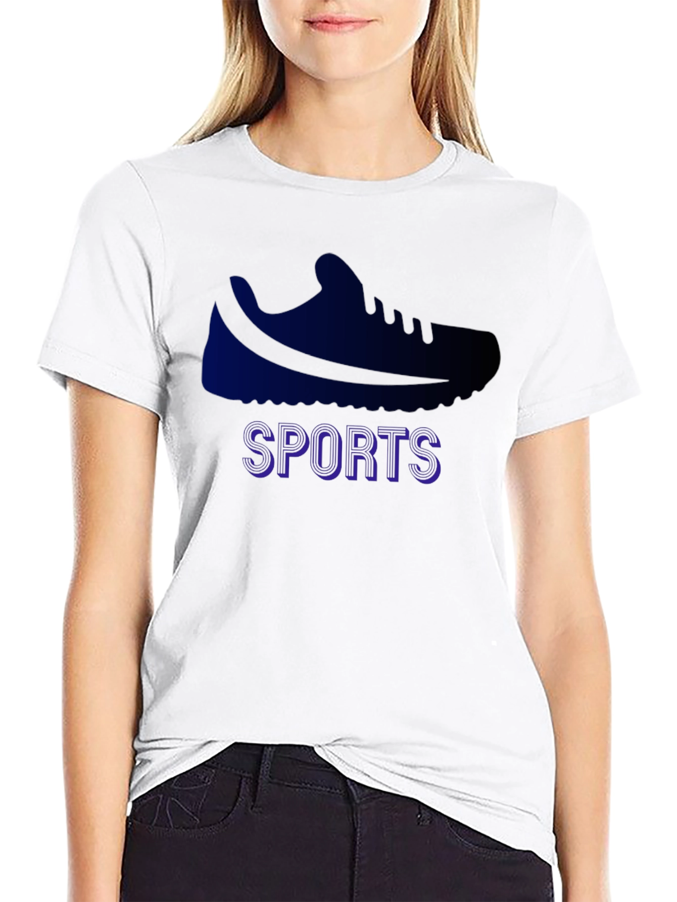 Black Sports Shoe Graphic Tee - Black Cotton Blend view 9