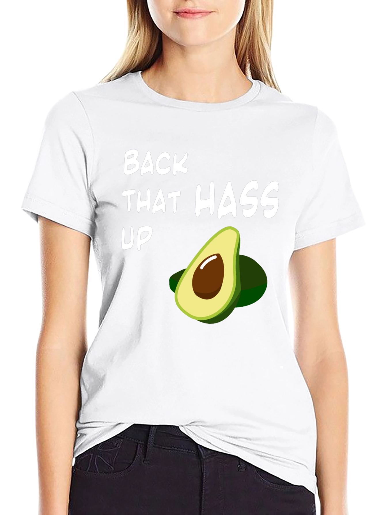 Black Back That Hass Up Avocado T-Shirt Funny Fruit Graphic Tee view 9