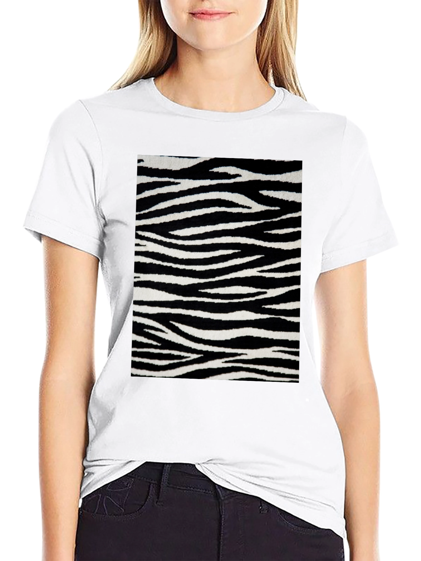 Black Zebra Stripe Graphic Tee - Bold Style view 9