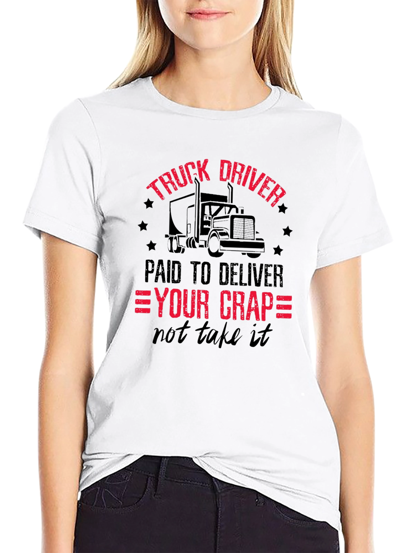 Black Truck Driver - Paid To Deliver T-Shirt view 9