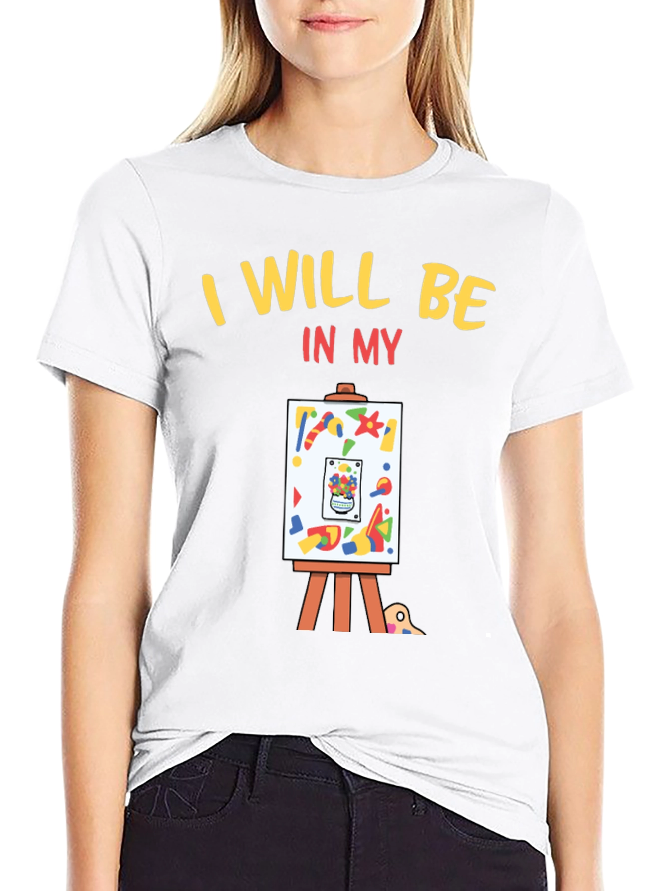 Black I Will Be In My Studio Artist T-Shirt view 9