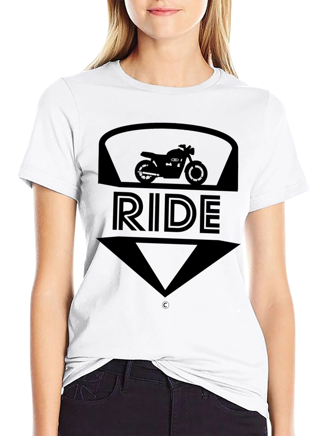 Black Ride Motorcycle Graphic T-Shirt - Black view 9