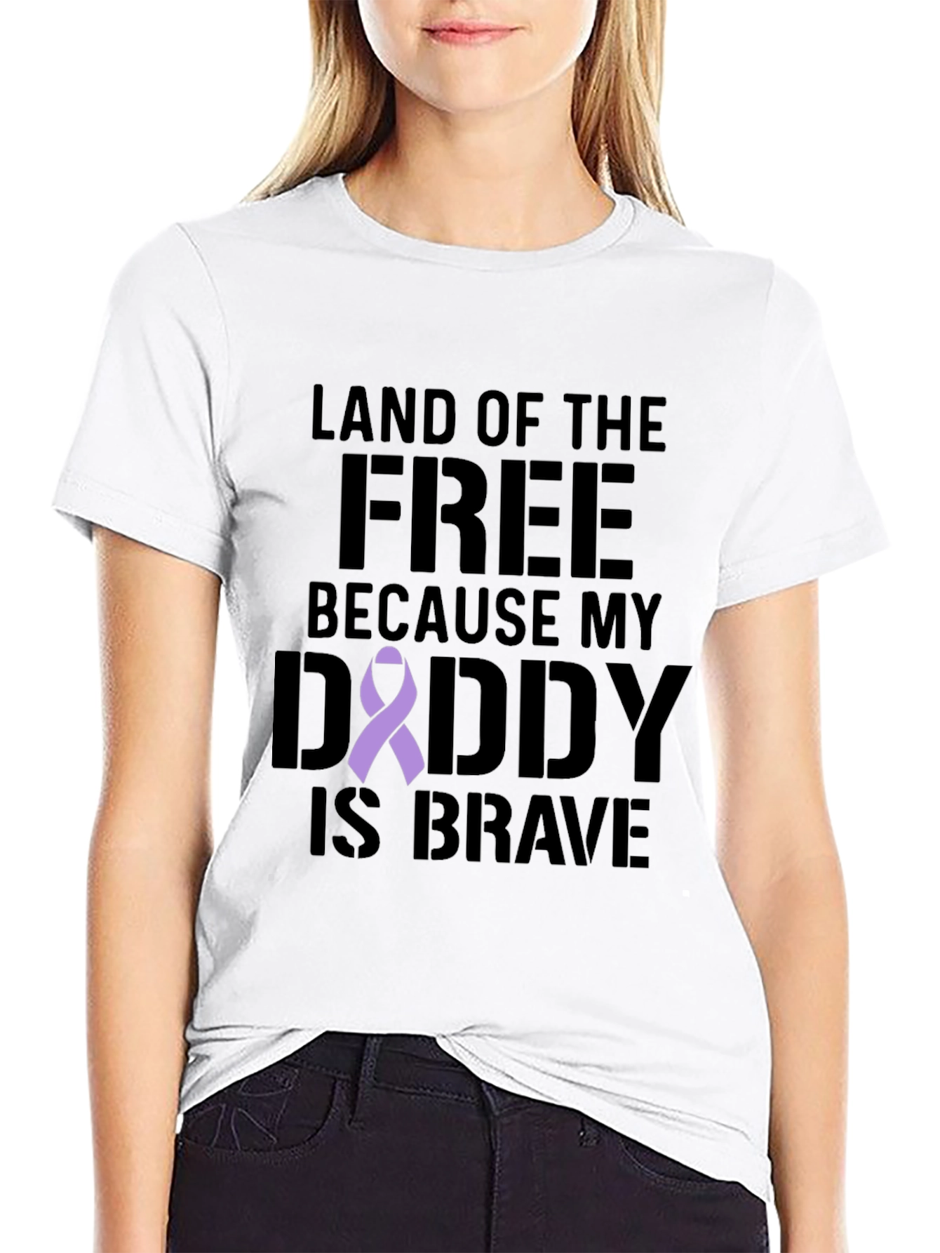 Black Land of the Free Daddy T-Shirt view 9