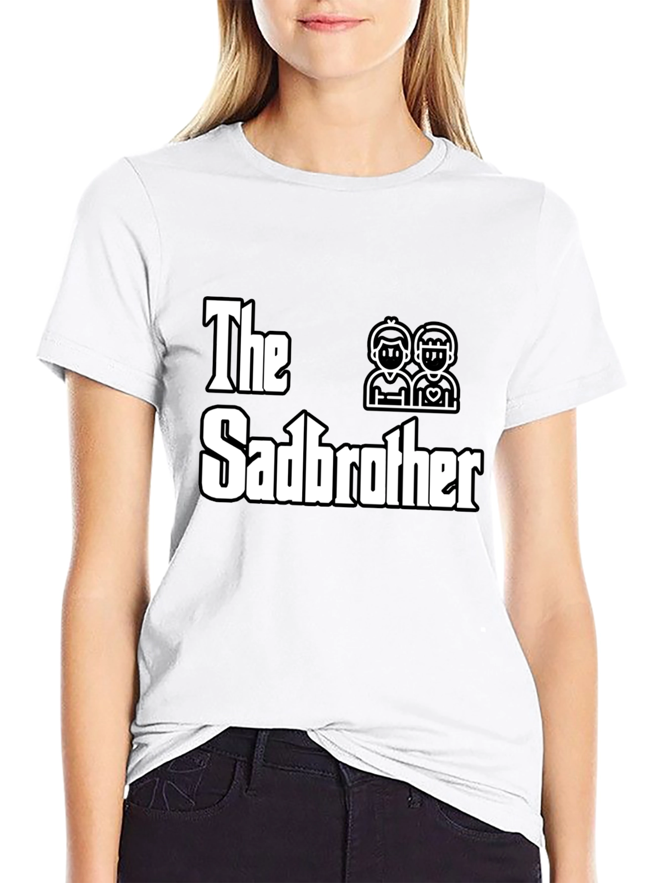 Black The Sadbrother T-Shirt - Novelty Graphic Tee view 9