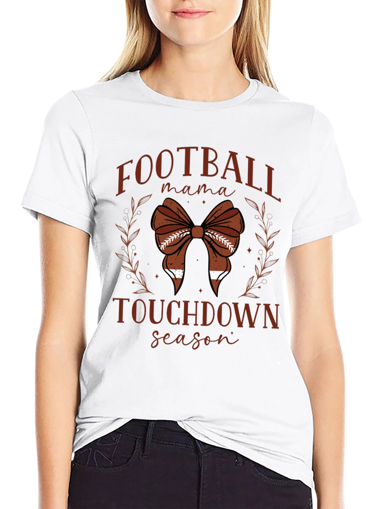 Black Football Mama Touchdown Season Tee view 9