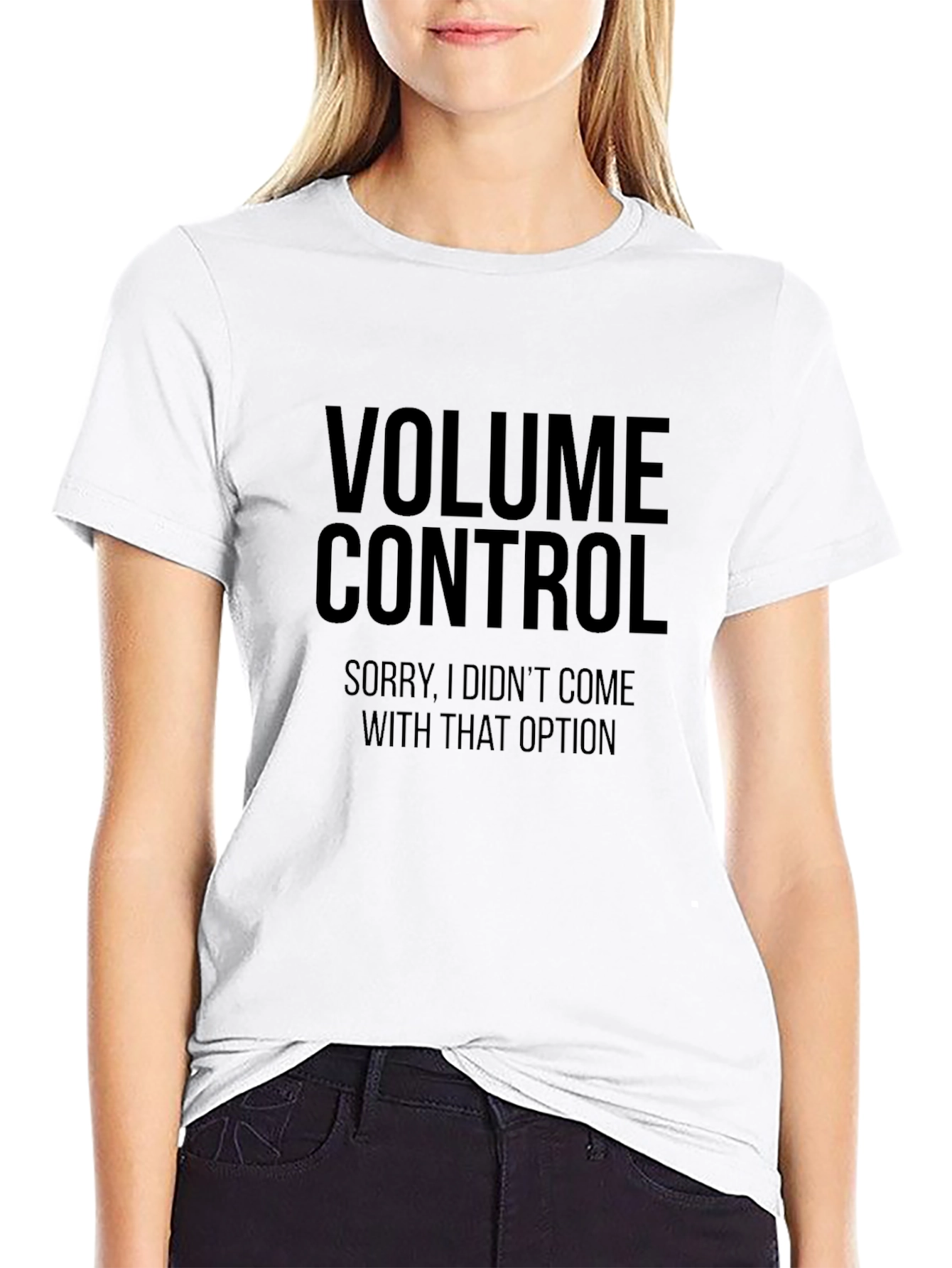 Black Volume Control Funny Graphic T-Shirt view 9