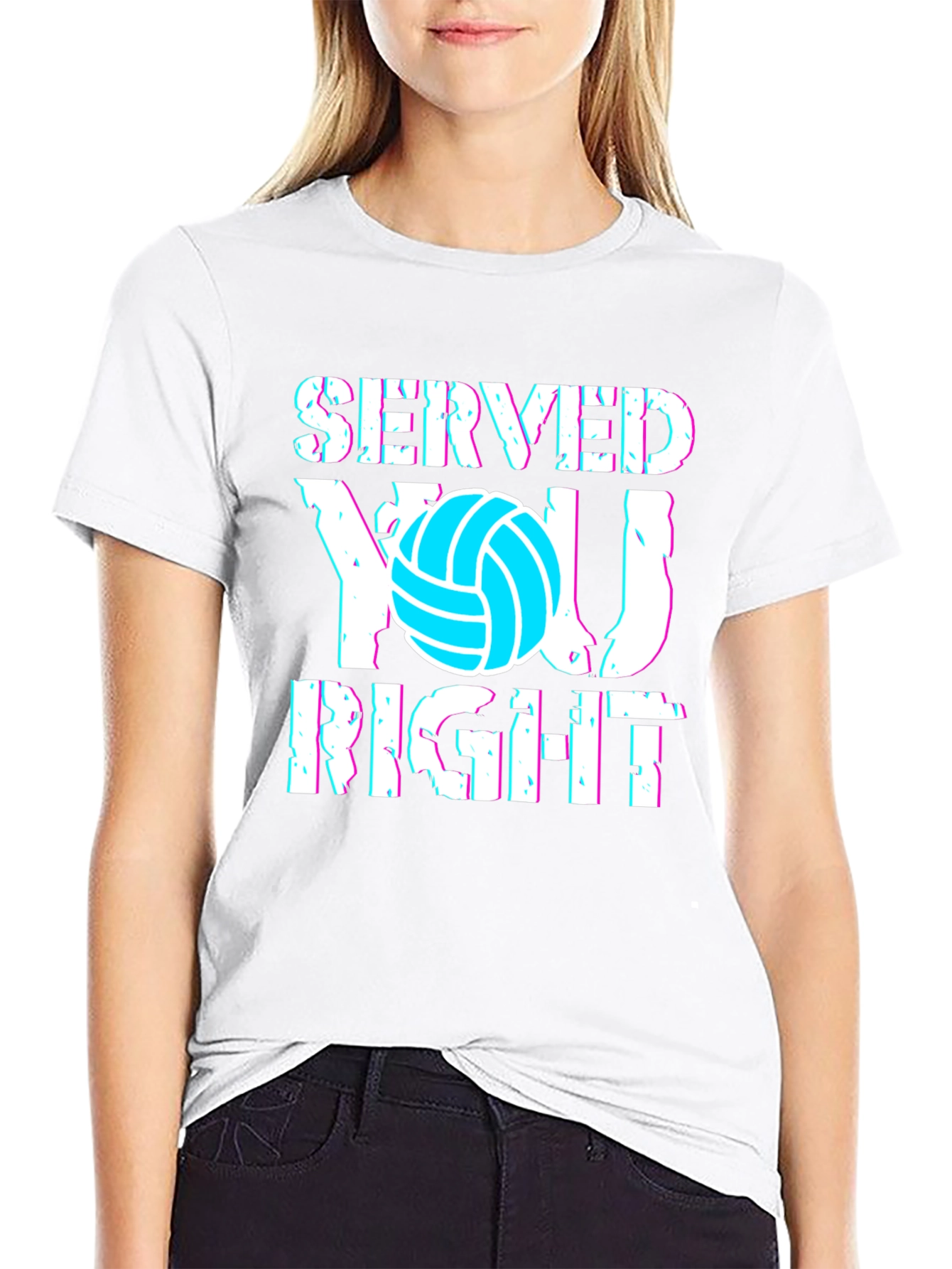 Black Served You Right Volleyball Graphic Tee view 9