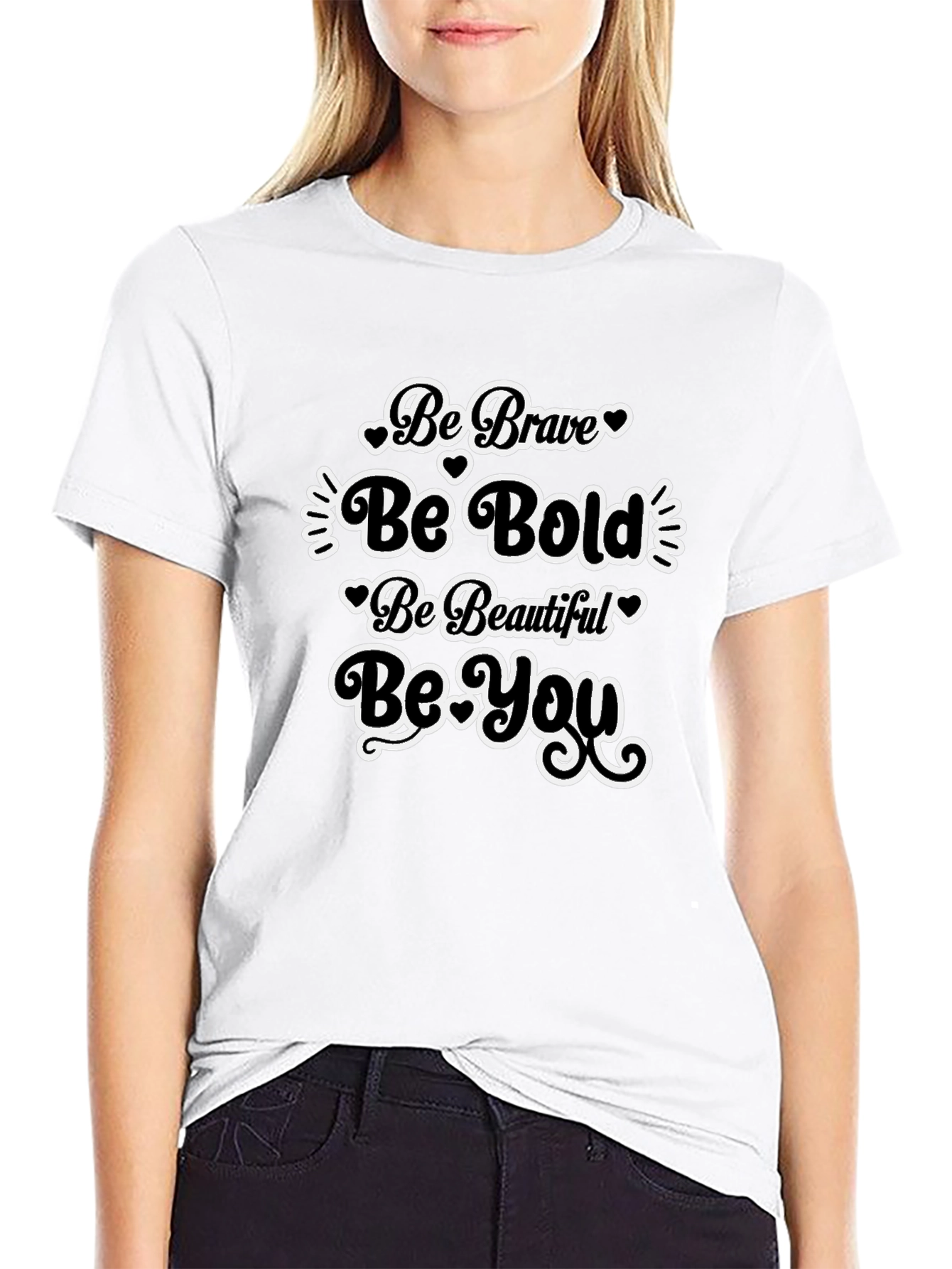 Black Be Brave Bold Beautiful You Black T-Shirt view 9