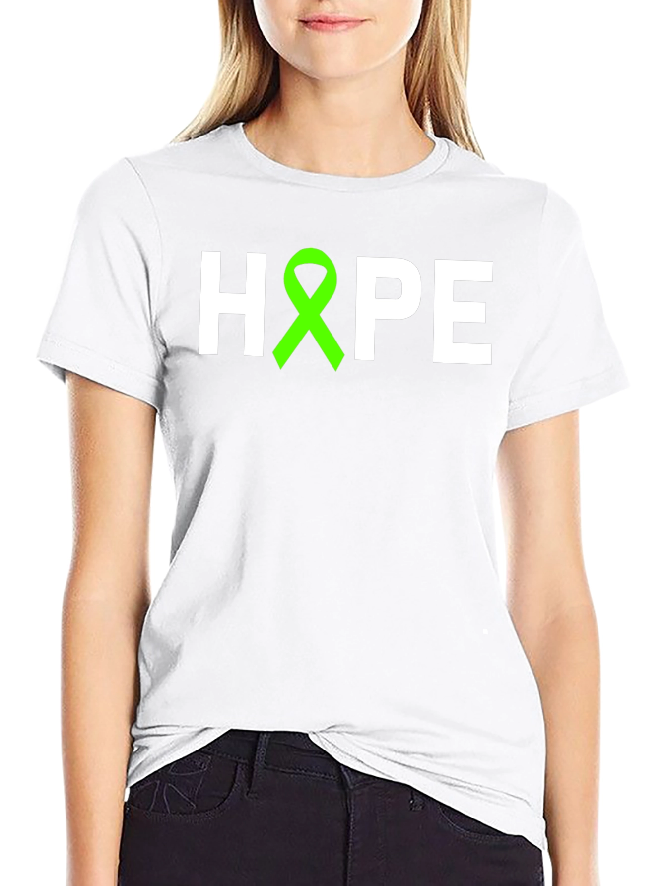Black HOPE Awareness Ribbon T-Shirt - Support Mental Health view 9
