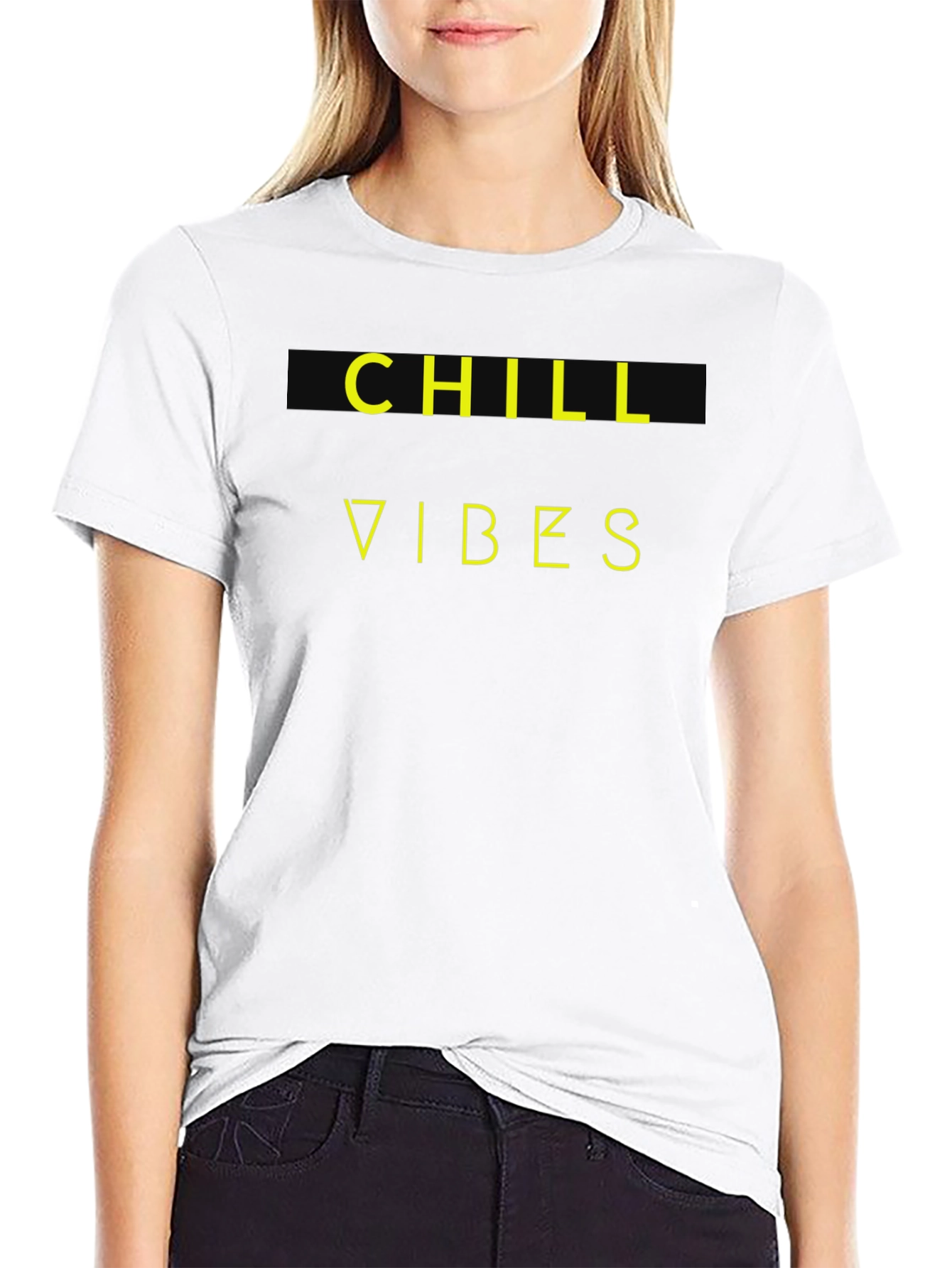 Black Chill Vibes Graphic T-Shirt - Relaxed Style view 9