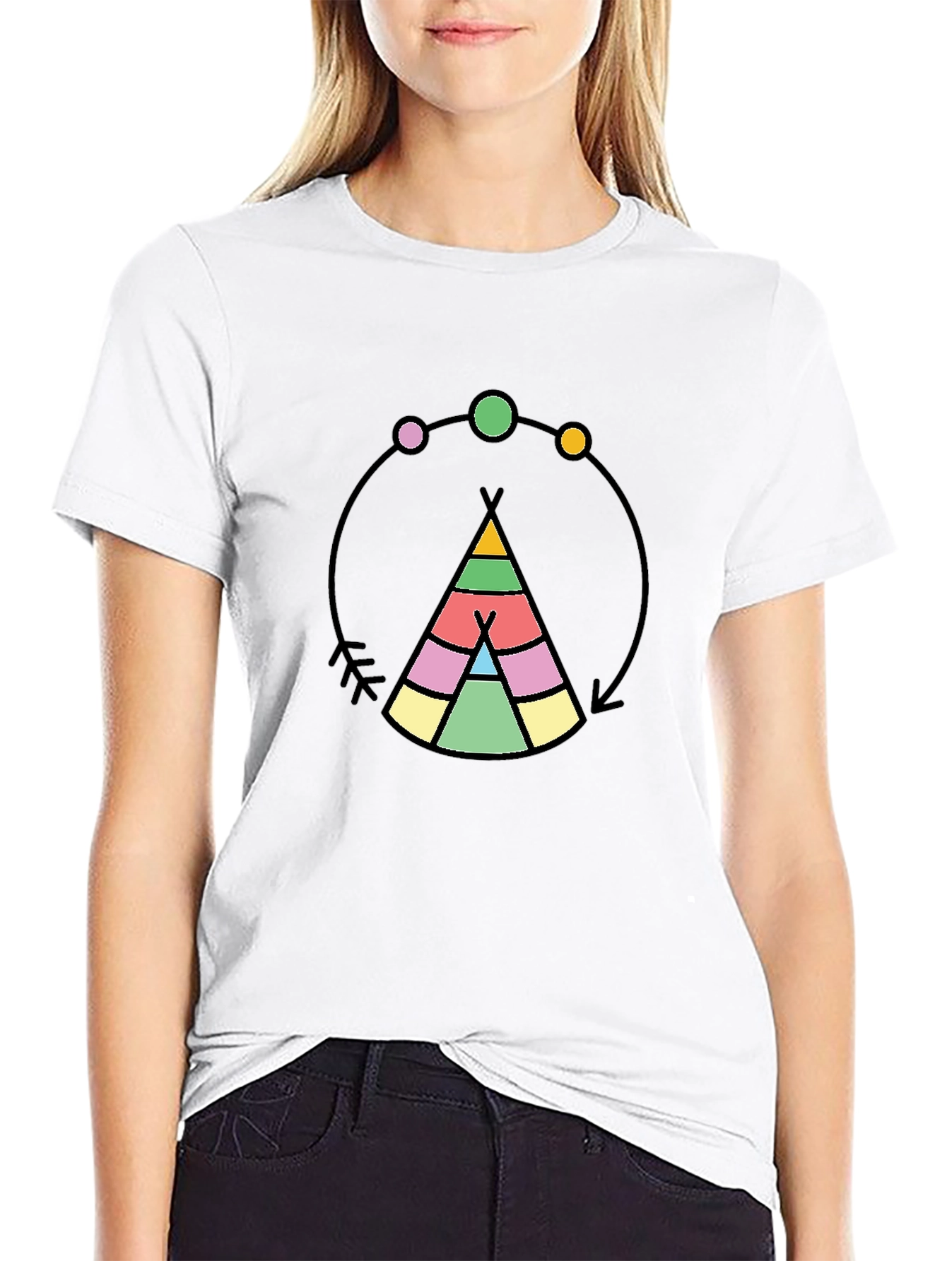 Black Teepee Graphic Black T-Shirt view 9
