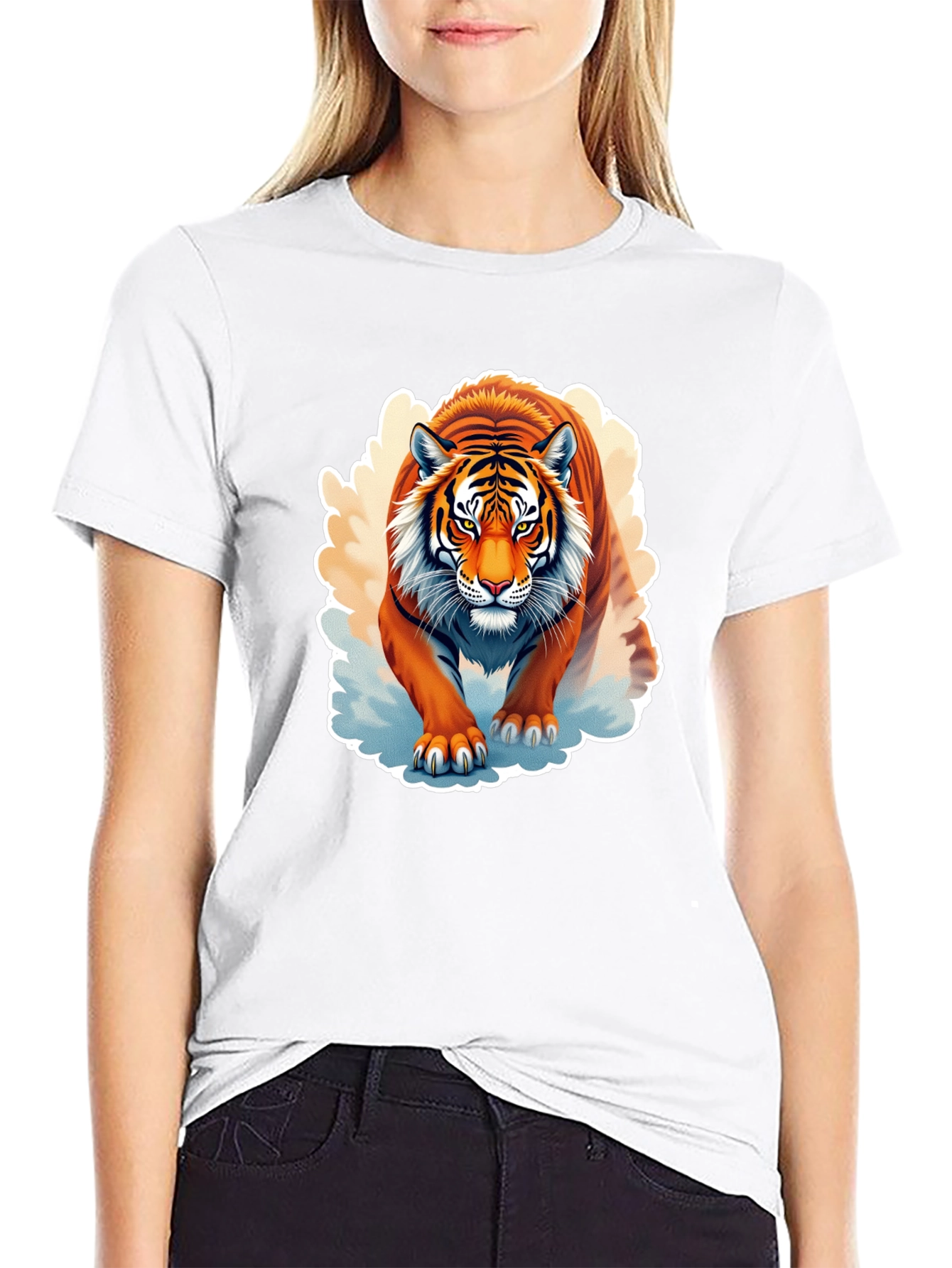 Black Tiger Graphic T-Shirt - Fierce Animal Design view 9
