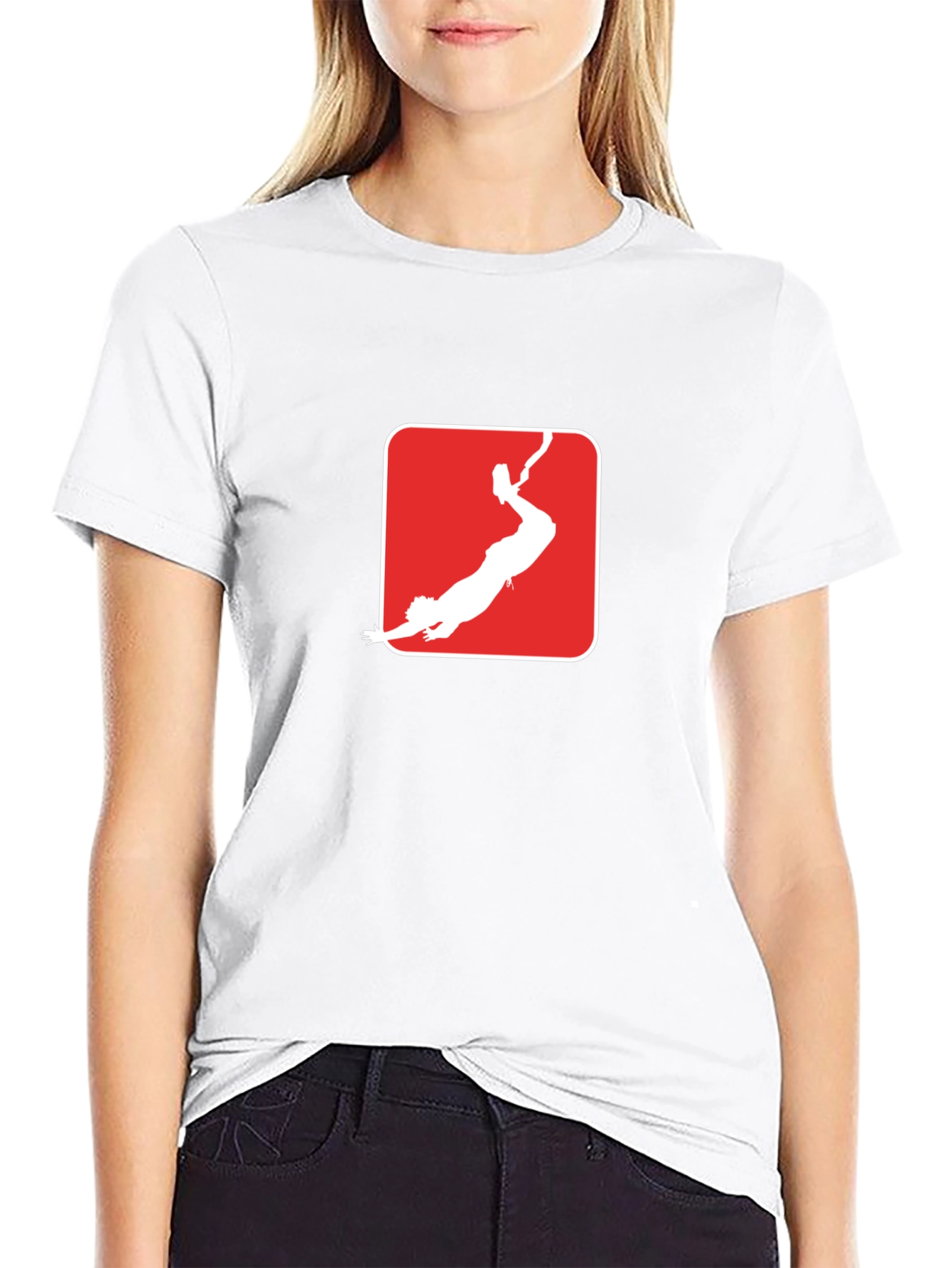 Black Red Bungee Jumper Graphic T-Shirt view 9