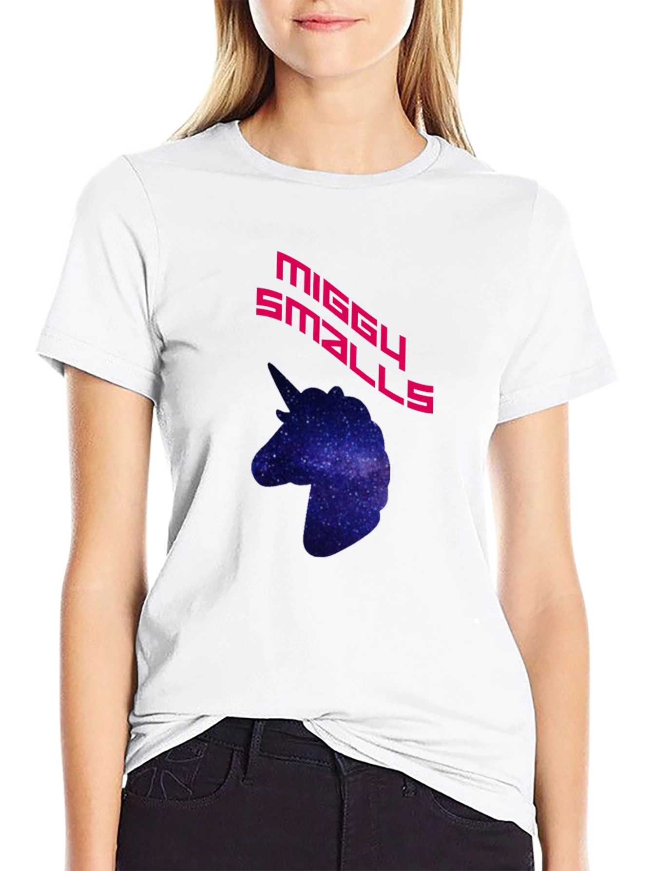 Black MIGGY SMALLS Graphic T-Shirt - Galaxy Unicorn view 9