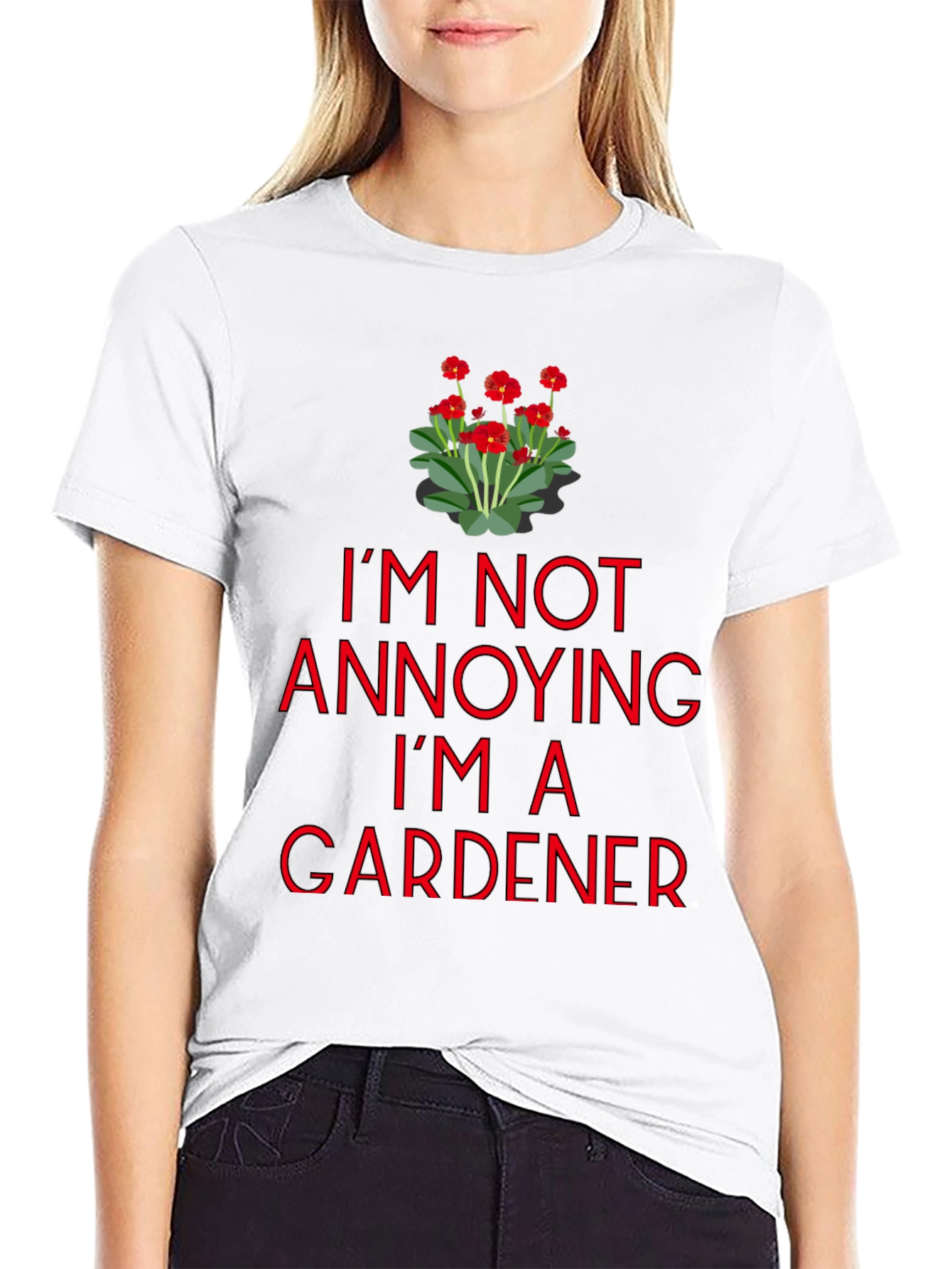 Black Gardener T-Shirt - I'm Not Annoying Graphic Tee view 9
