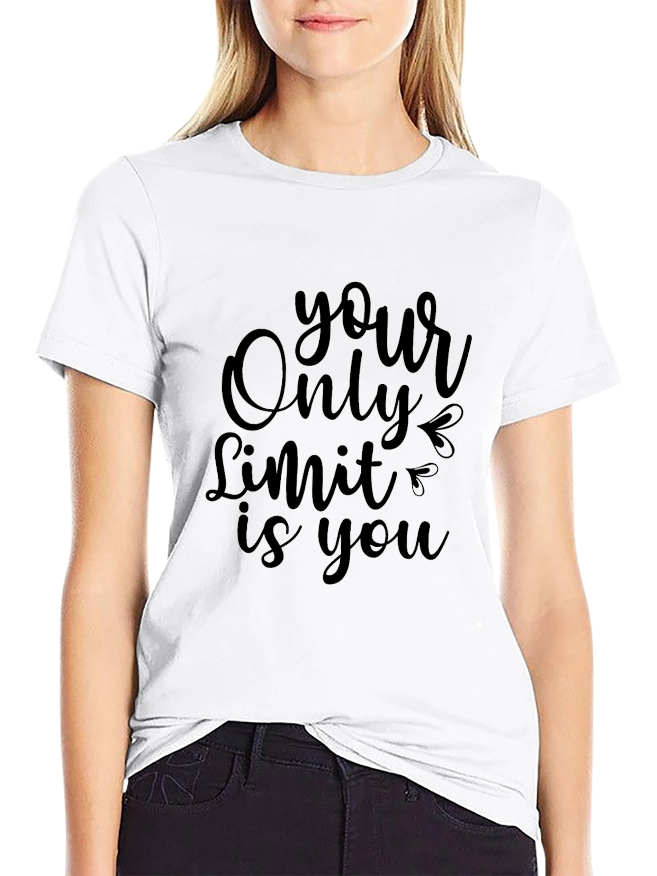 Black Motivational Graphic Tee - Your Only Limit view 9