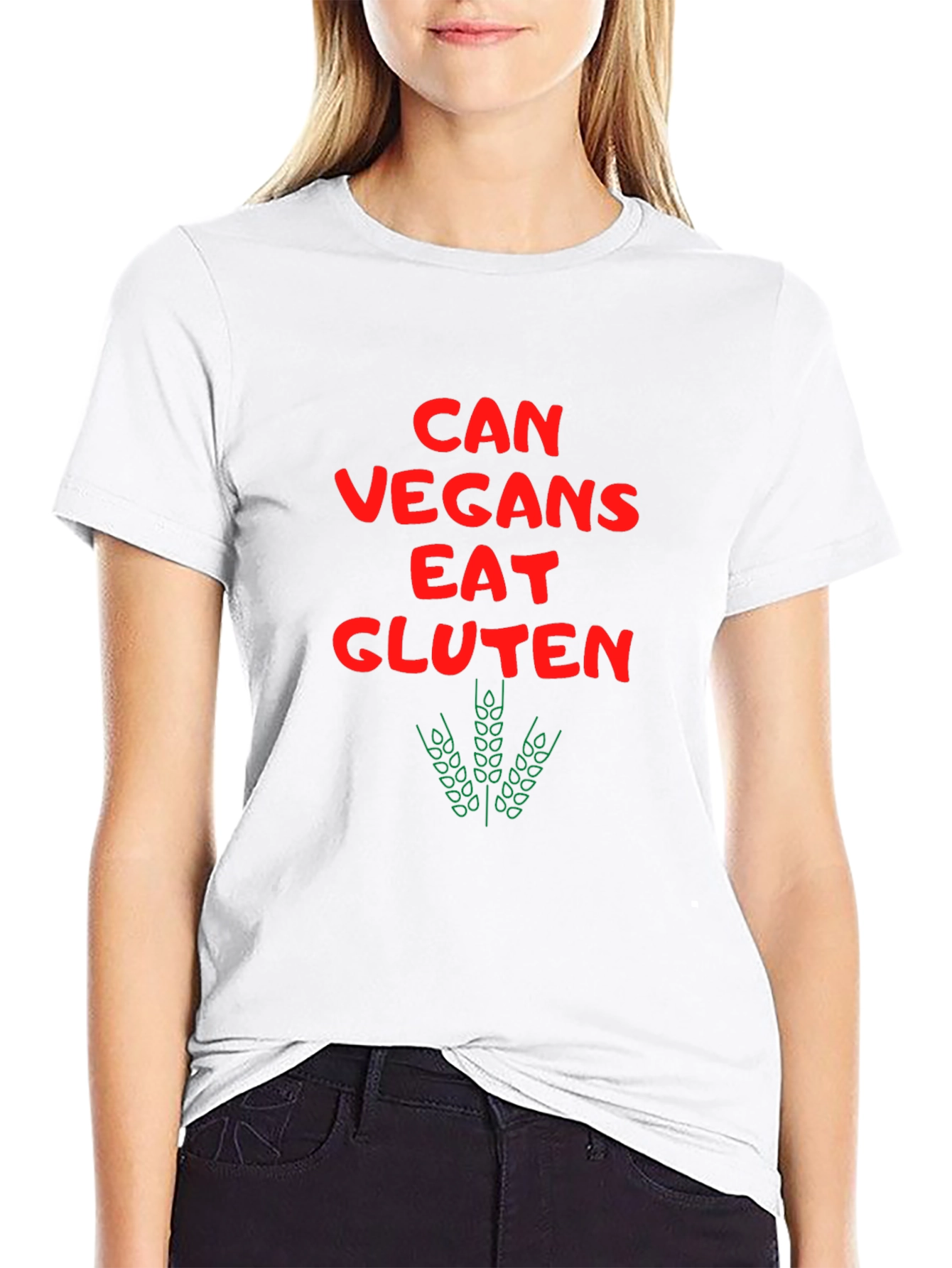 Black Can Vegans Eat Gluten Funny T-Shirt view 9