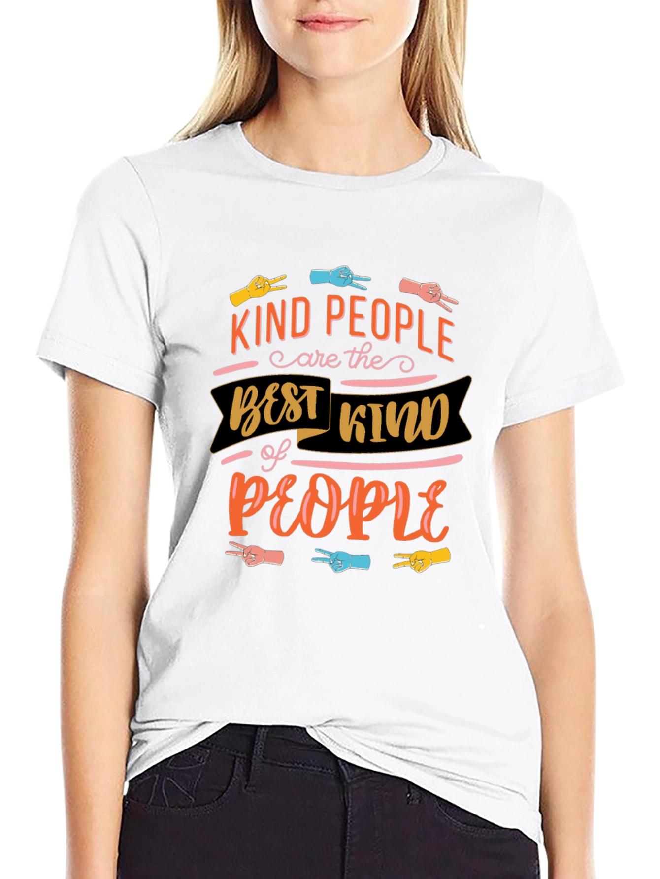 Black Kind People Graphic Tee - Black view 9
