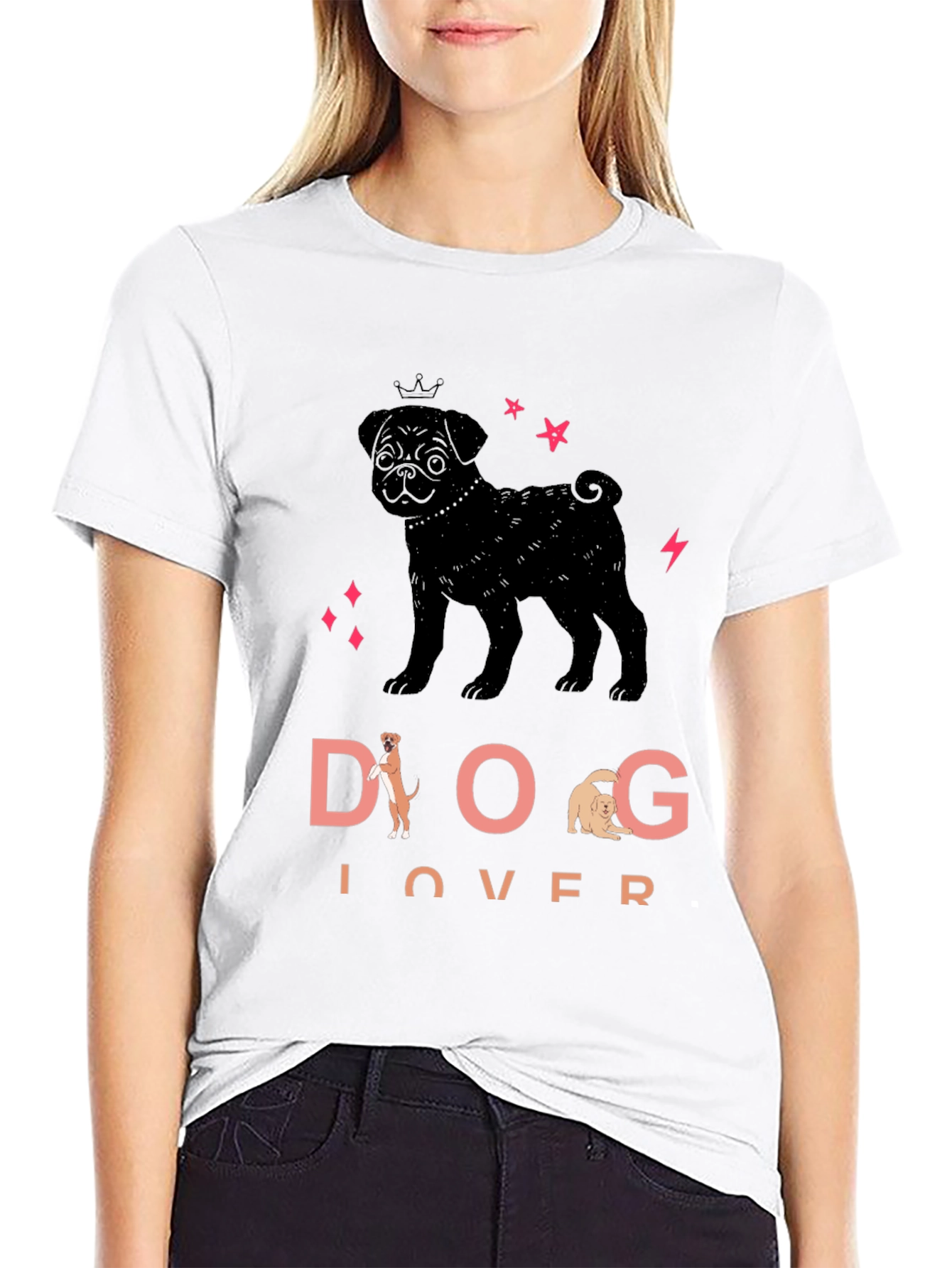Black Dog Lover Black Graphic Tee view 9