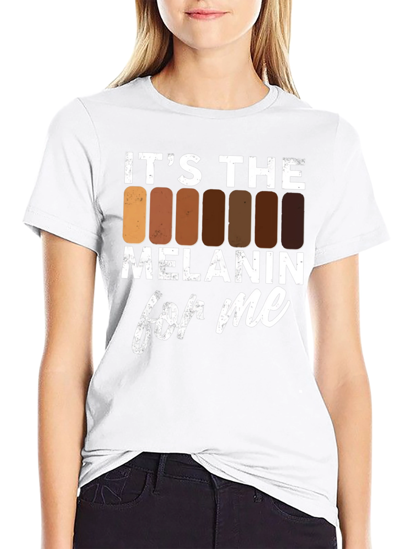 Black It's The Melanin For Me T-Shirt view 9