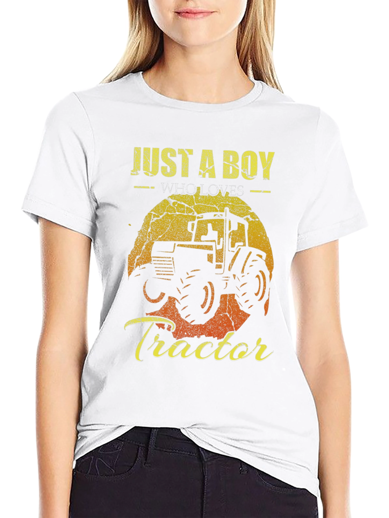 Black Just a Boy Who Loves Tractors Graphic Tee view 9