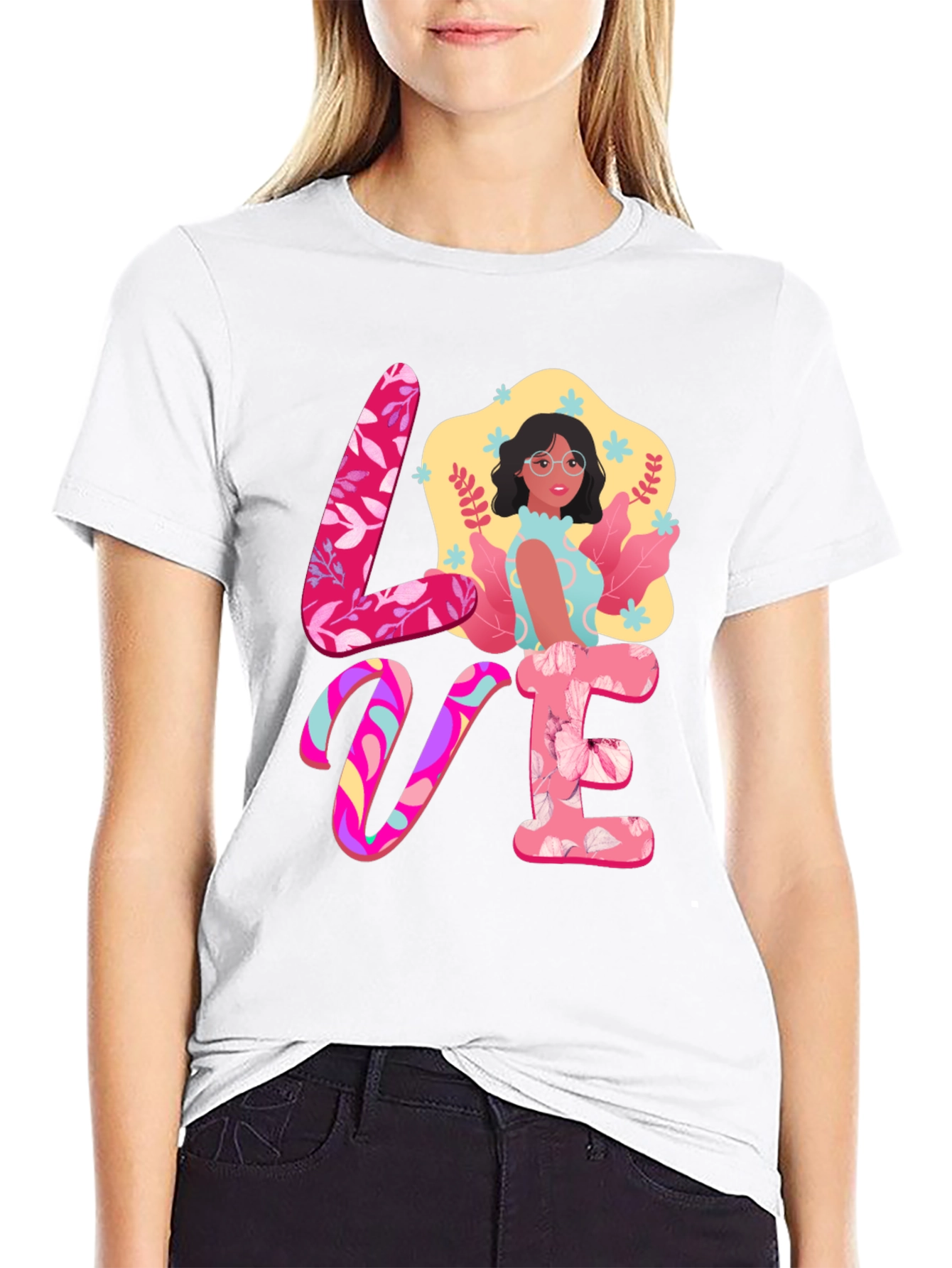 Black Love Graphic Print Tee view 9