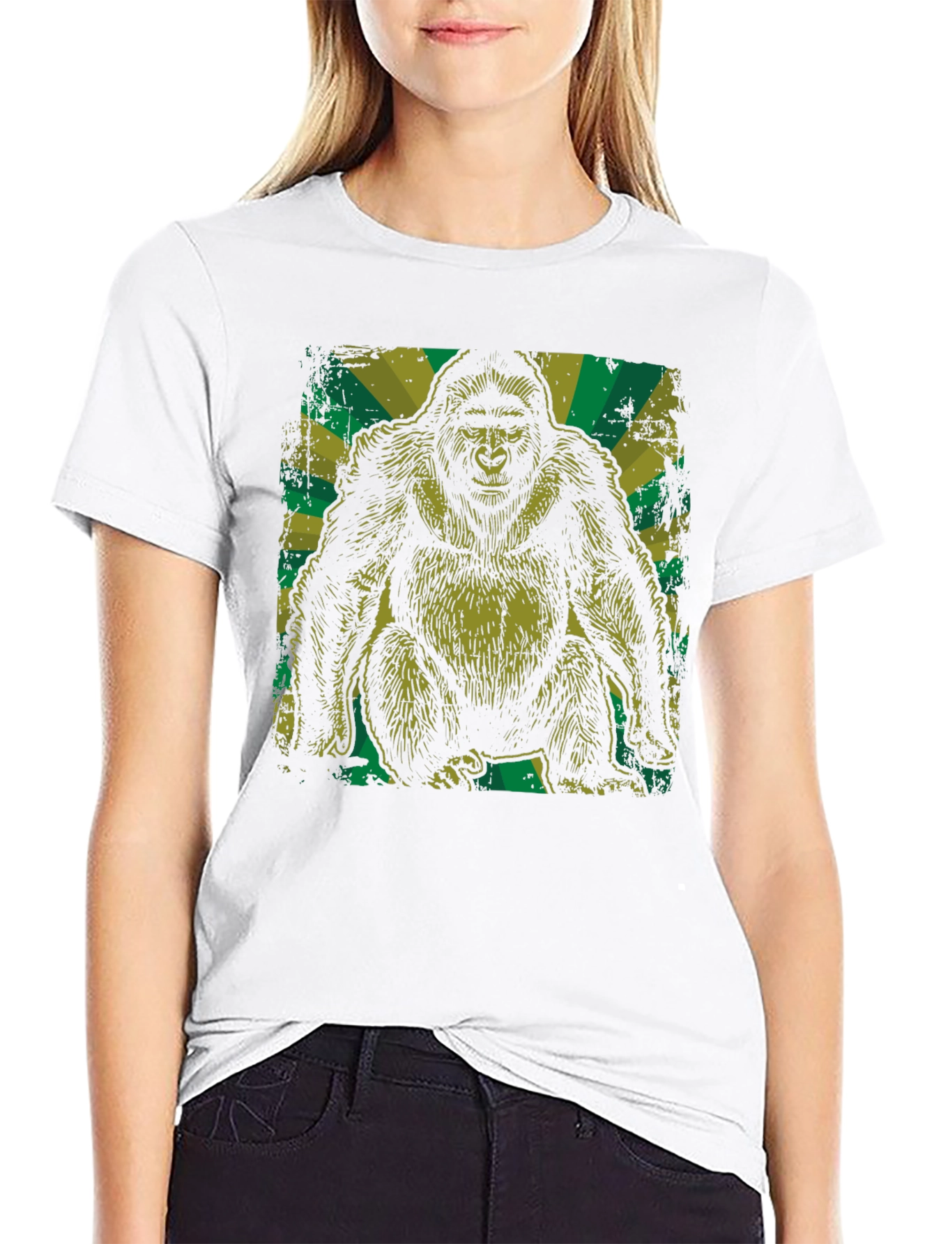 Black Vintage Gorilla Graphic Tee - Black view 9