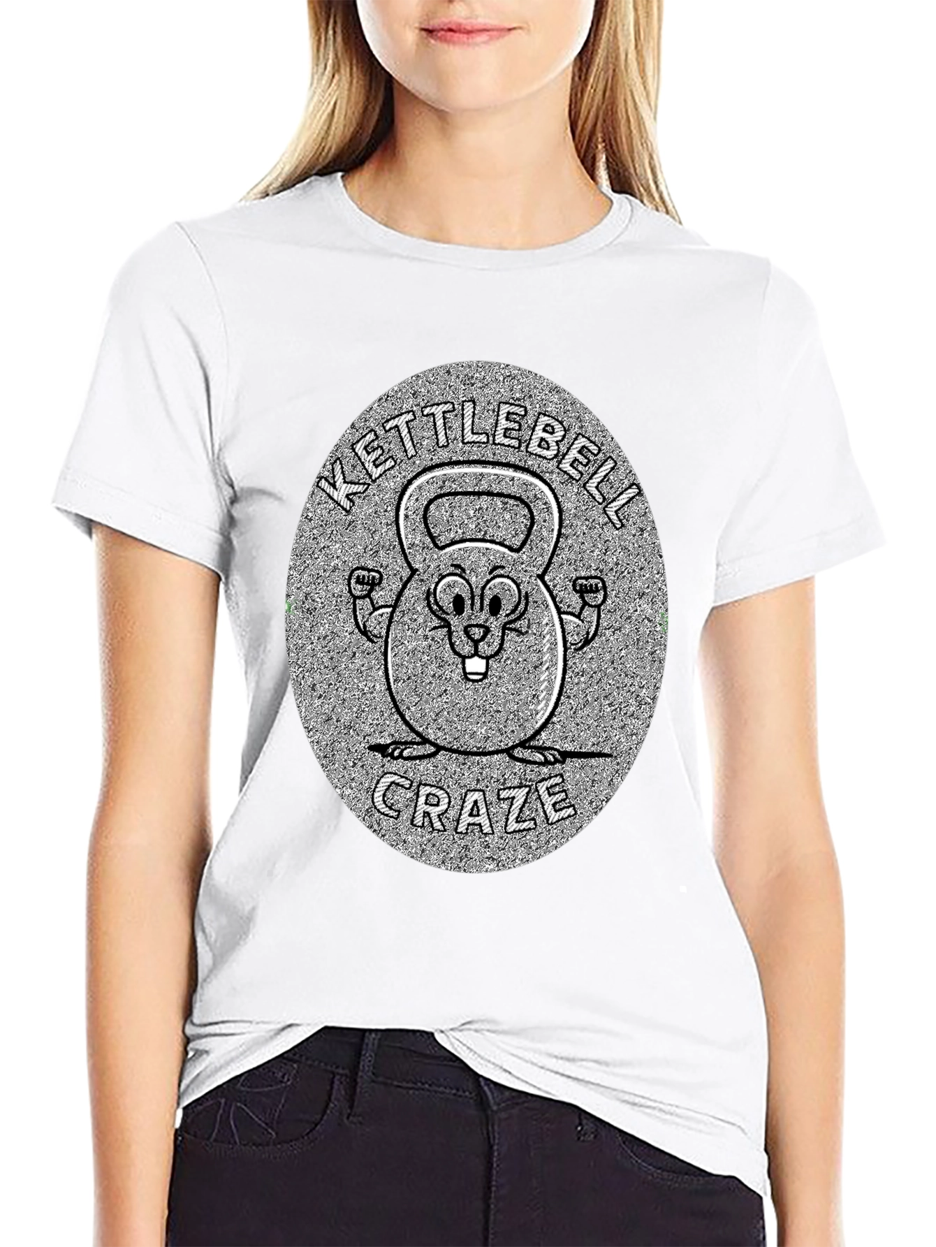 Black Kettlebell Craze T-Shirt - Fitness Novelty Tee view 9