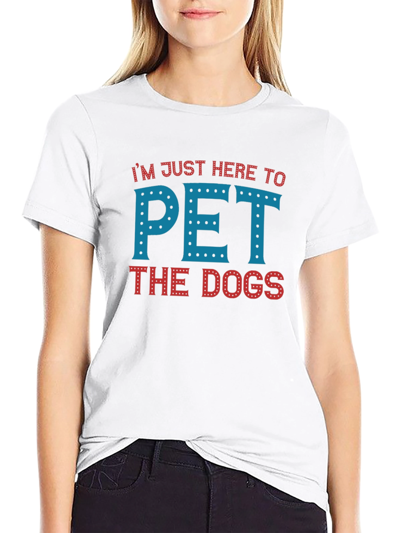 Black I'm Just Here To Pet The Dogs T-Shirt view 9