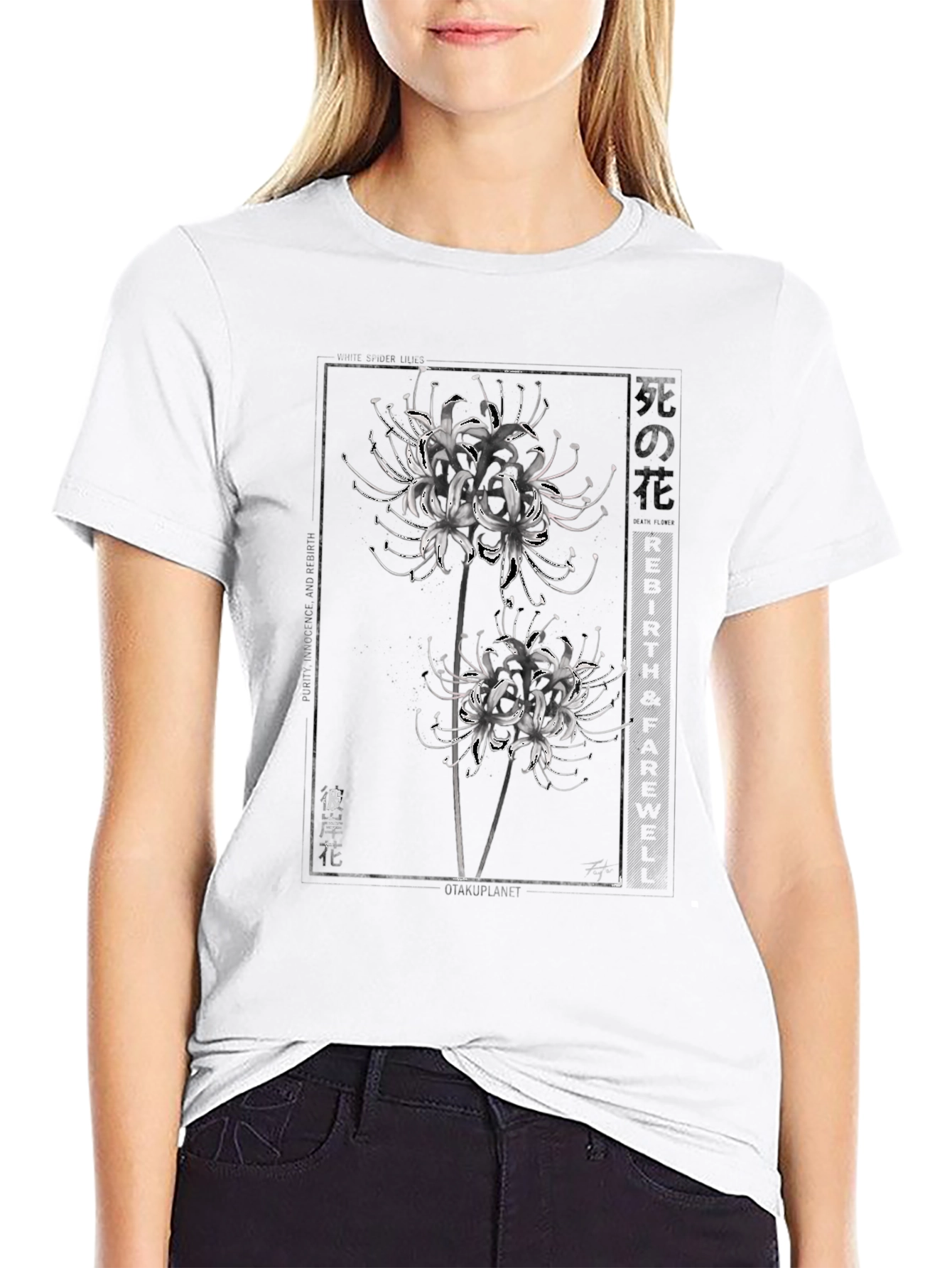 Black Floral Graphic T-Shirt - Black view 9